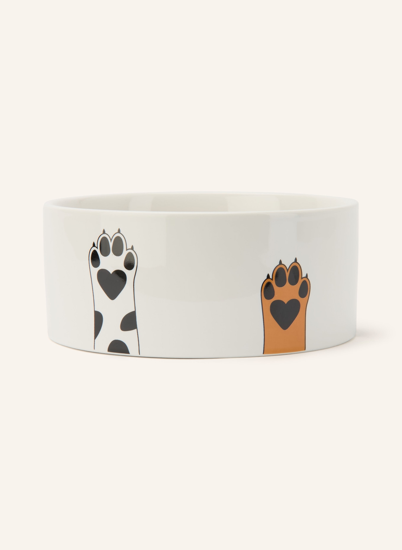 fluid MARKET Schale DOG PAWS: CREME / ORANGE / SCHWARZ