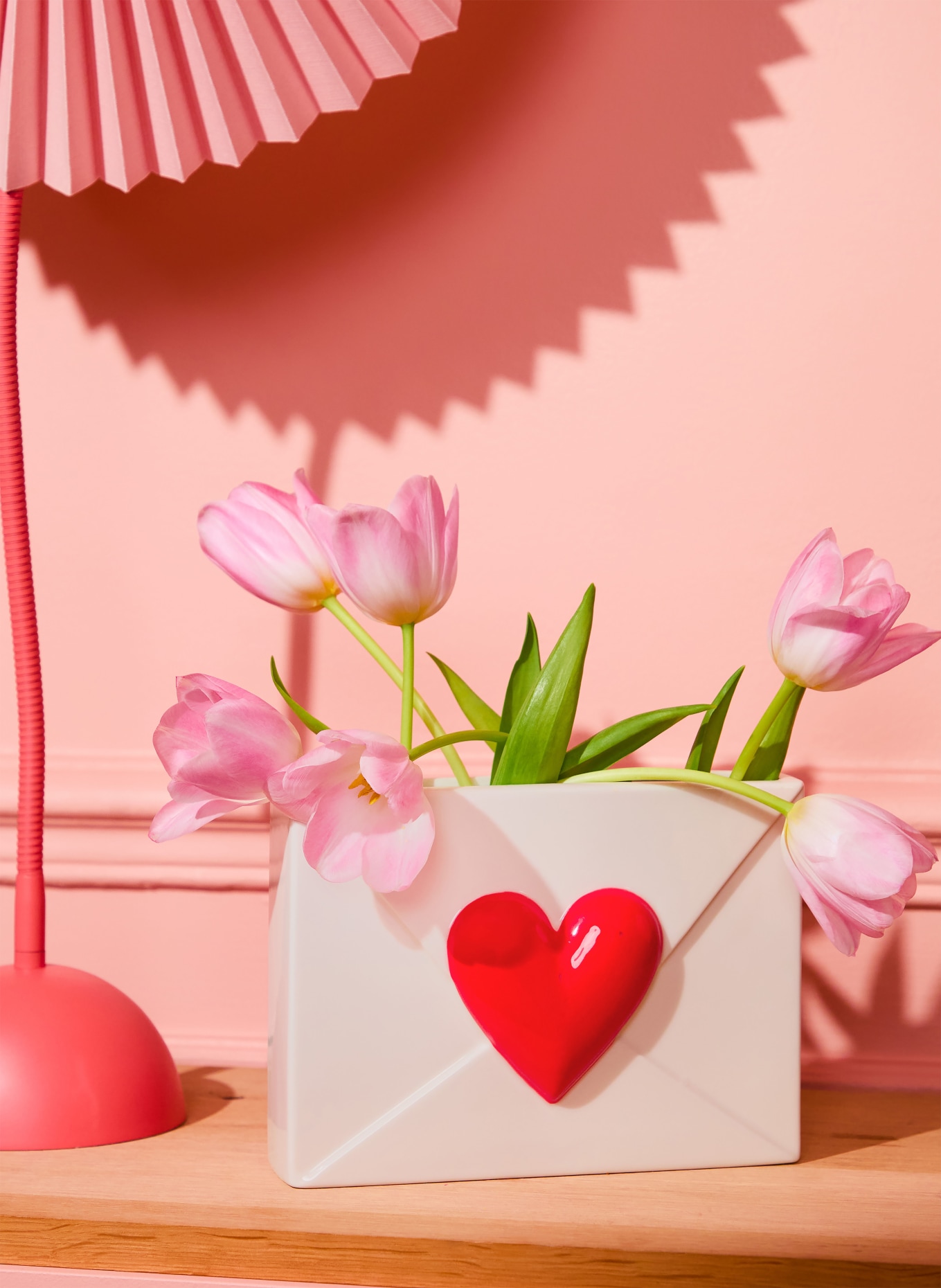 fluid MARKET Vase HEART: CREME / ROT