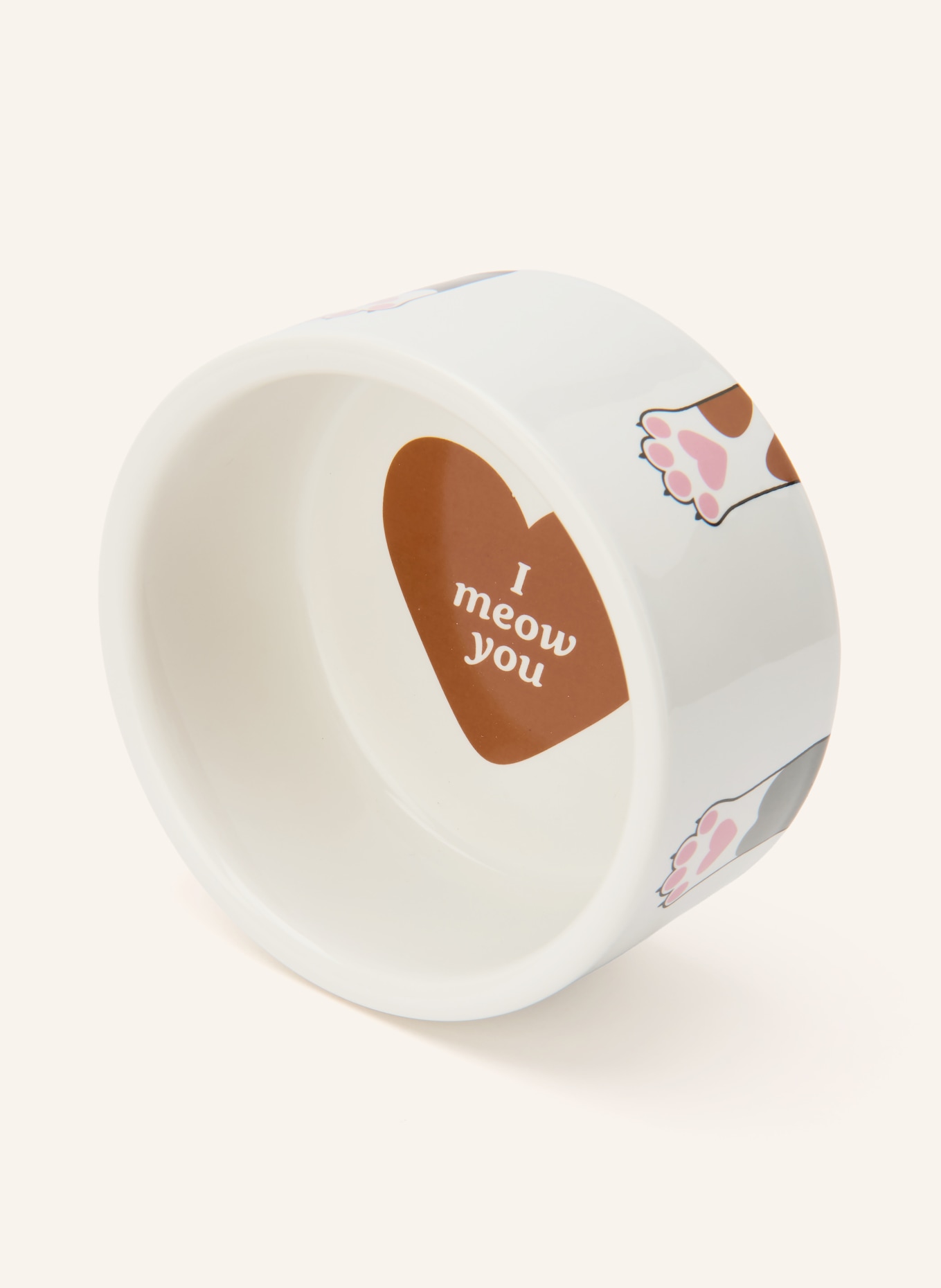 fluid MARKET Schale CAT PAWS: CREME / BRAUN / ROSA