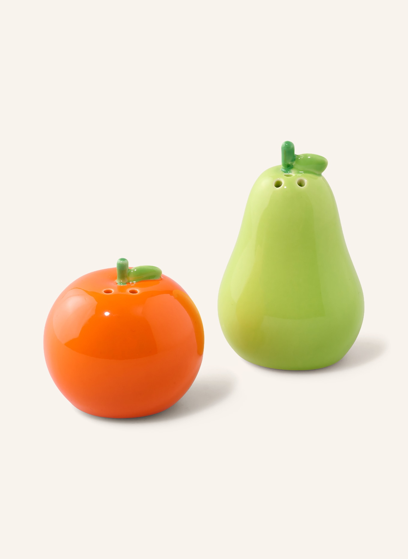 fluid MARKET PEAR &amp; ORANGE Salt and Pepper Shakers: ORANGE / LIGHT GREEN / GREEN