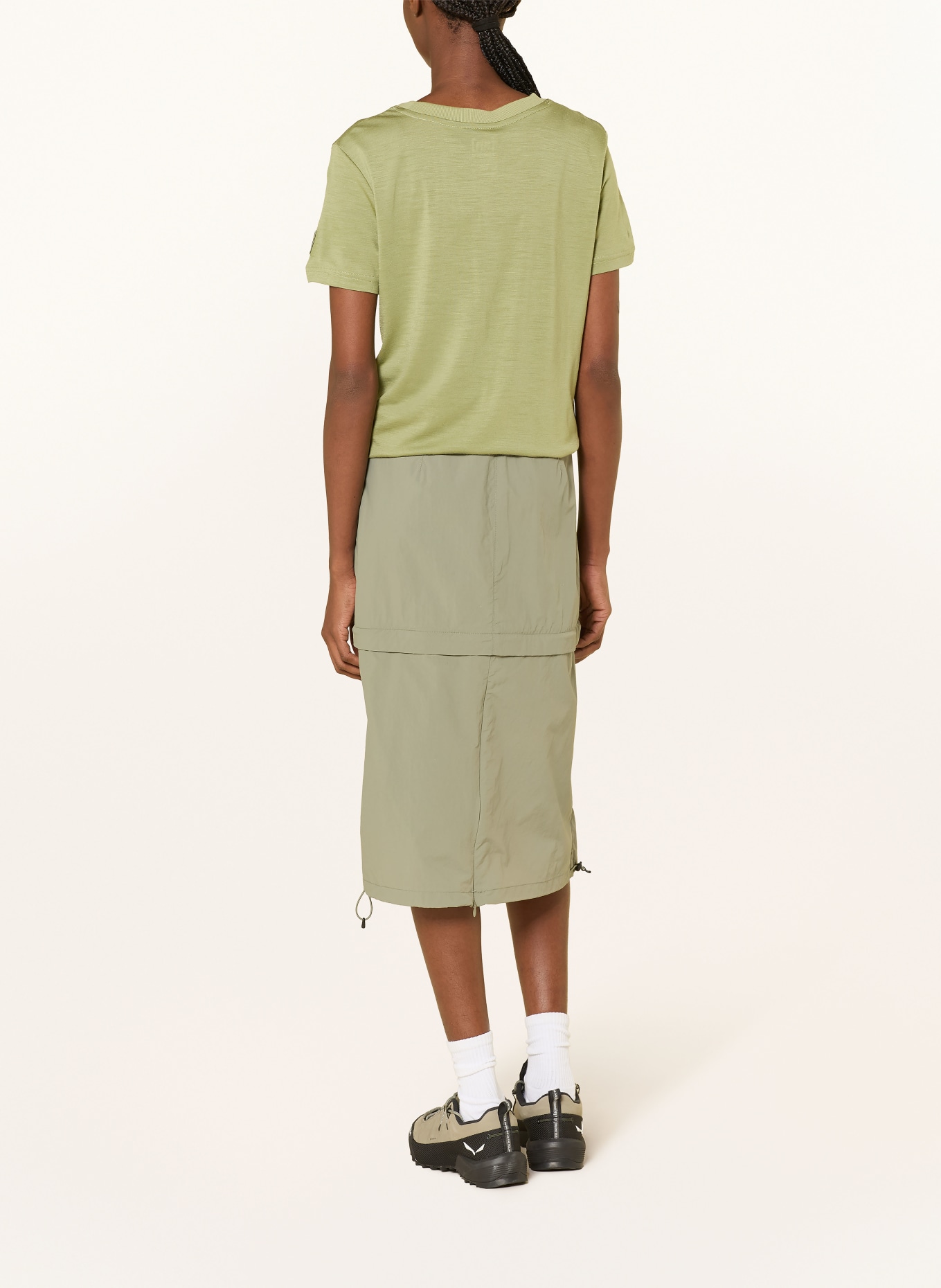 super.natural Funktionsshirt EDELWEISS mit Merinowolle: HELLGRÜN / WEISS