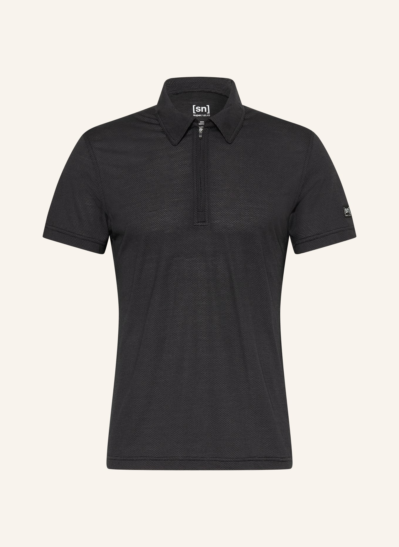 super.natural Koszulka polo LIGHT AIR: CZARNY