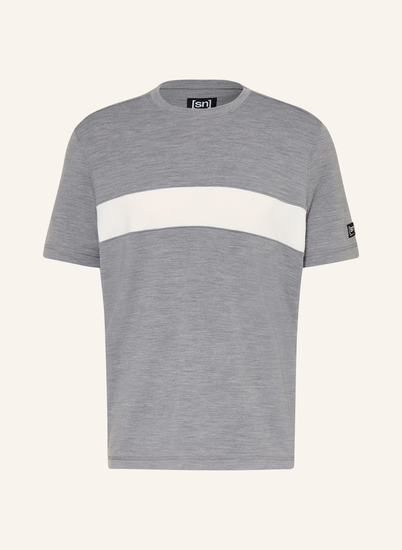 super.natural Funktionsshirt MONTANA BRUSH mit Merinowolle: GRAU / CREME