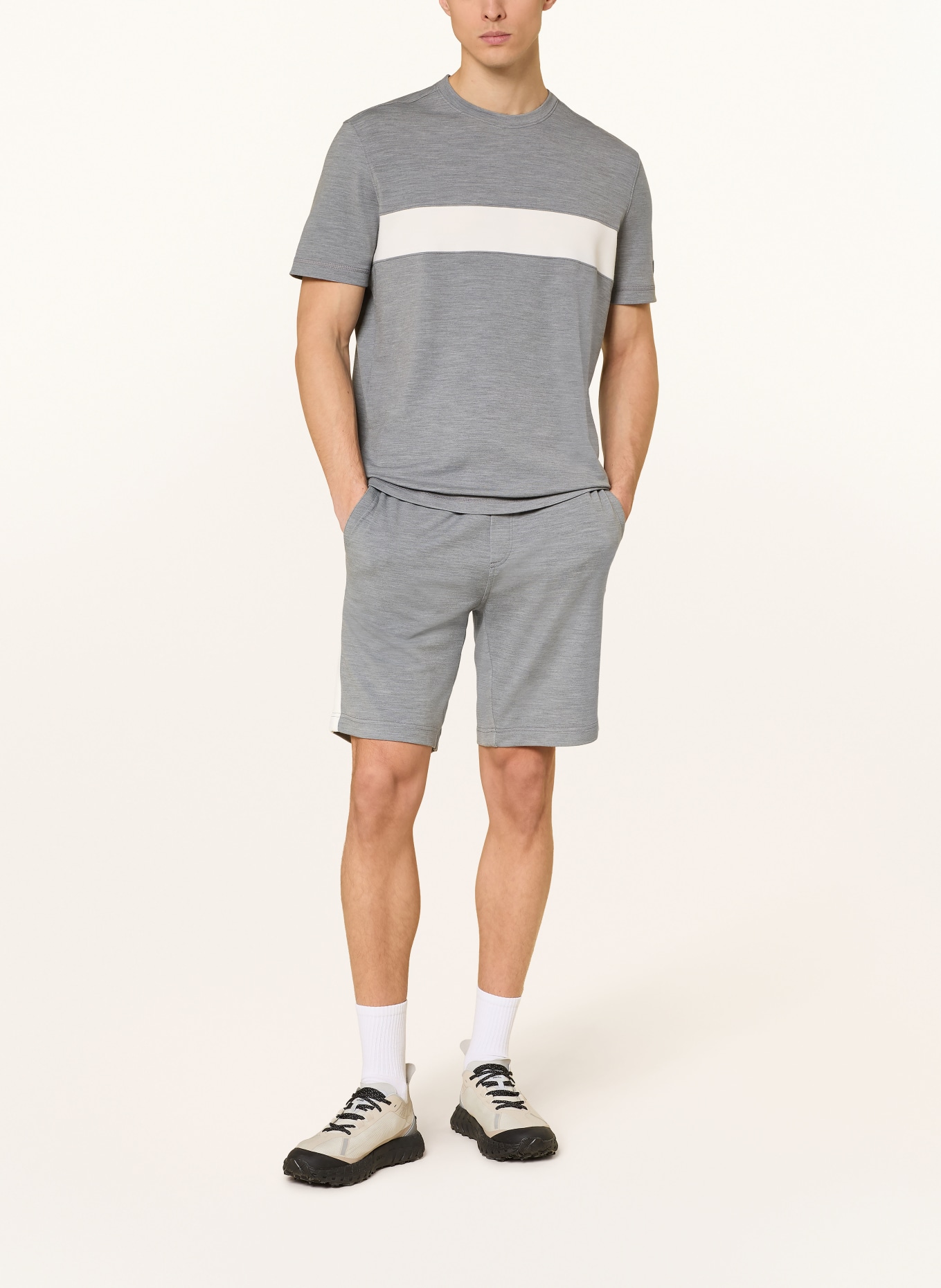 super.natural Funktionsshirt MONTANA BRUSH mit Merinowolle: GRAU / CREME