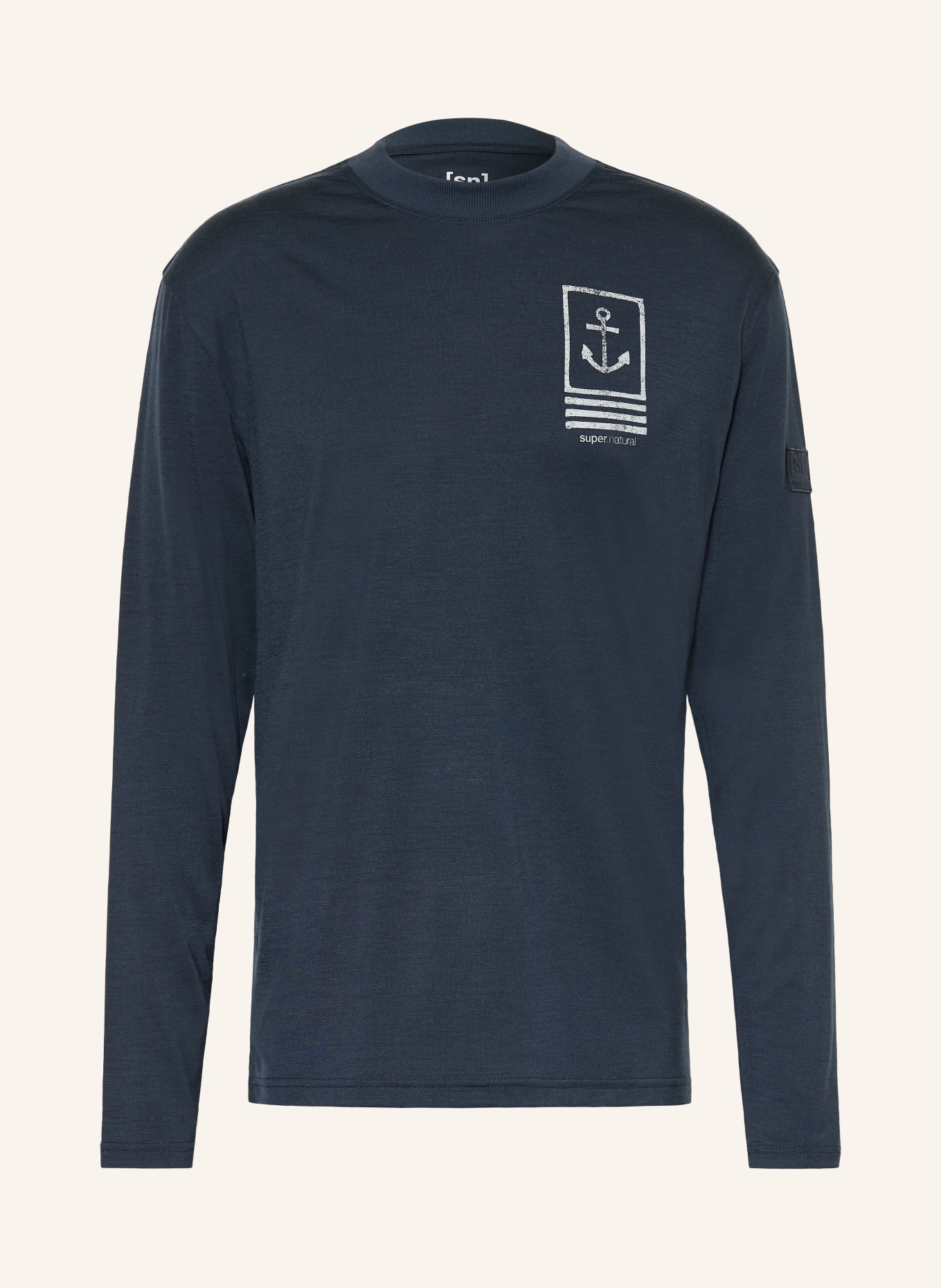 super.natural Koszulka funkcyjna LIL ANCHOR z wełną merynosową: GRANATOWY