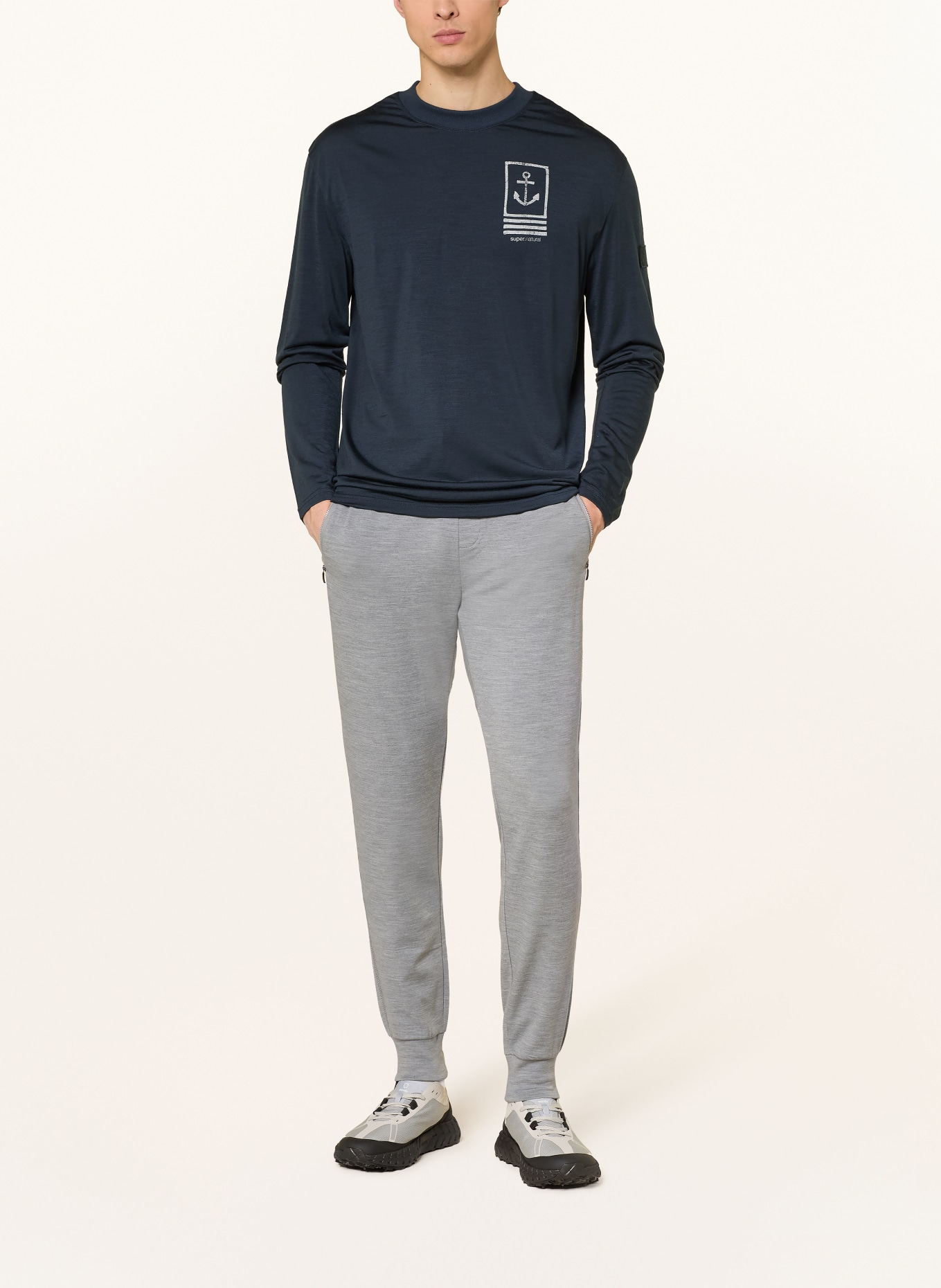 super.natural Koszulka funkcyjna LIL ANCHOR z wełną merynosową: GRANATOWY