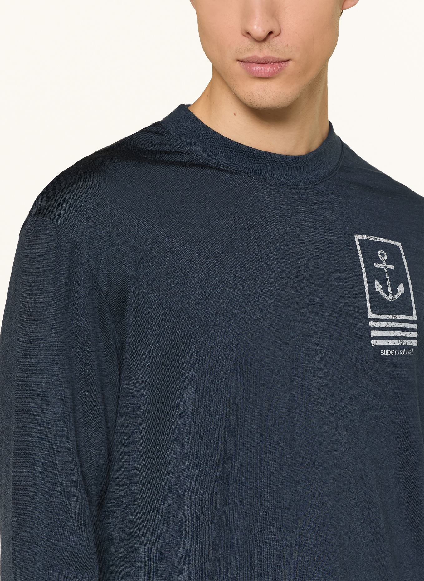 super.natural Koszulka funkcyjna LIL ANCHOR z wełną merynosową: GRANATOWY