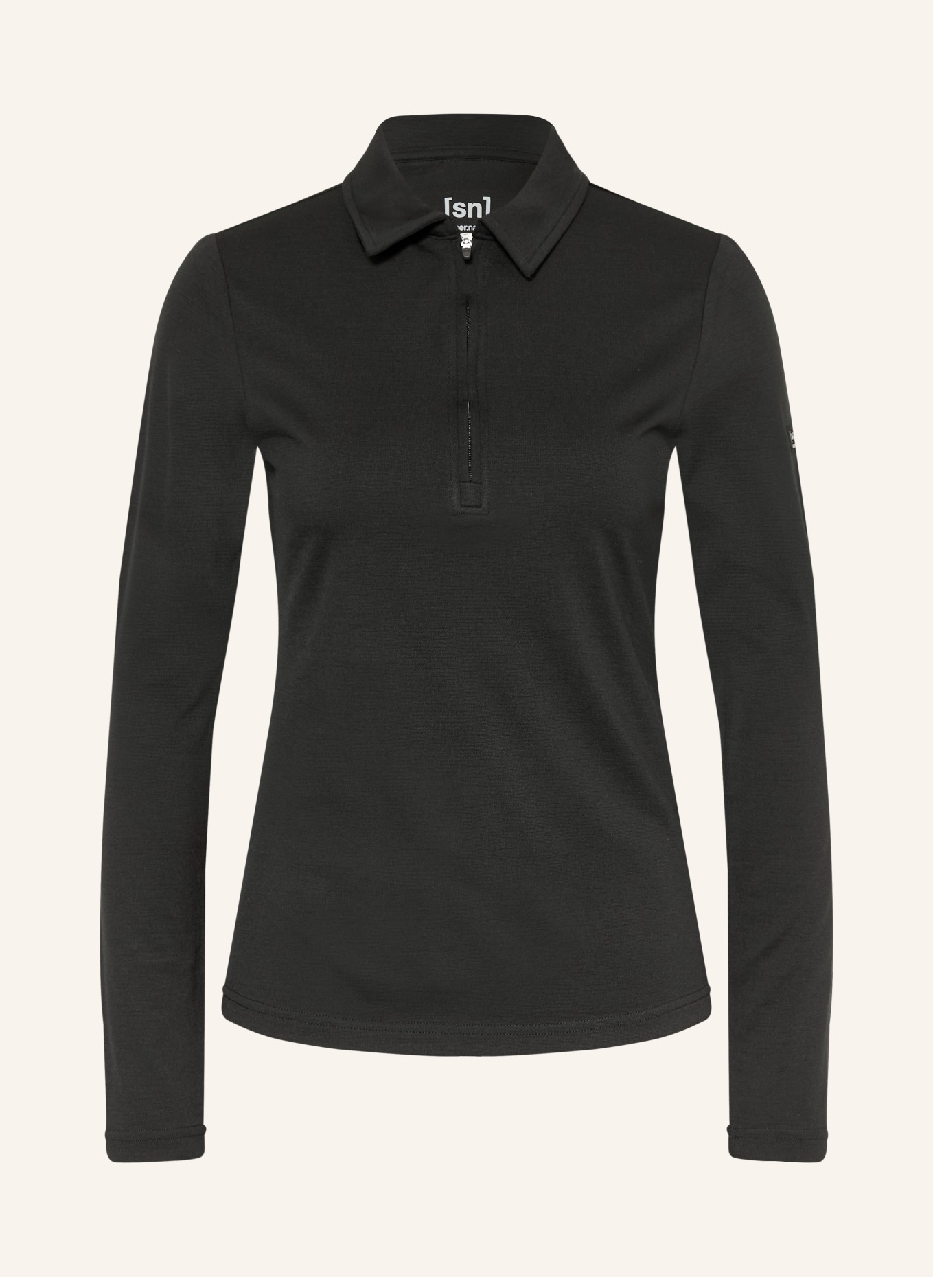 super.natural Funktions-Poloshirt LUX mit Merinowolle: SCHWARZ
