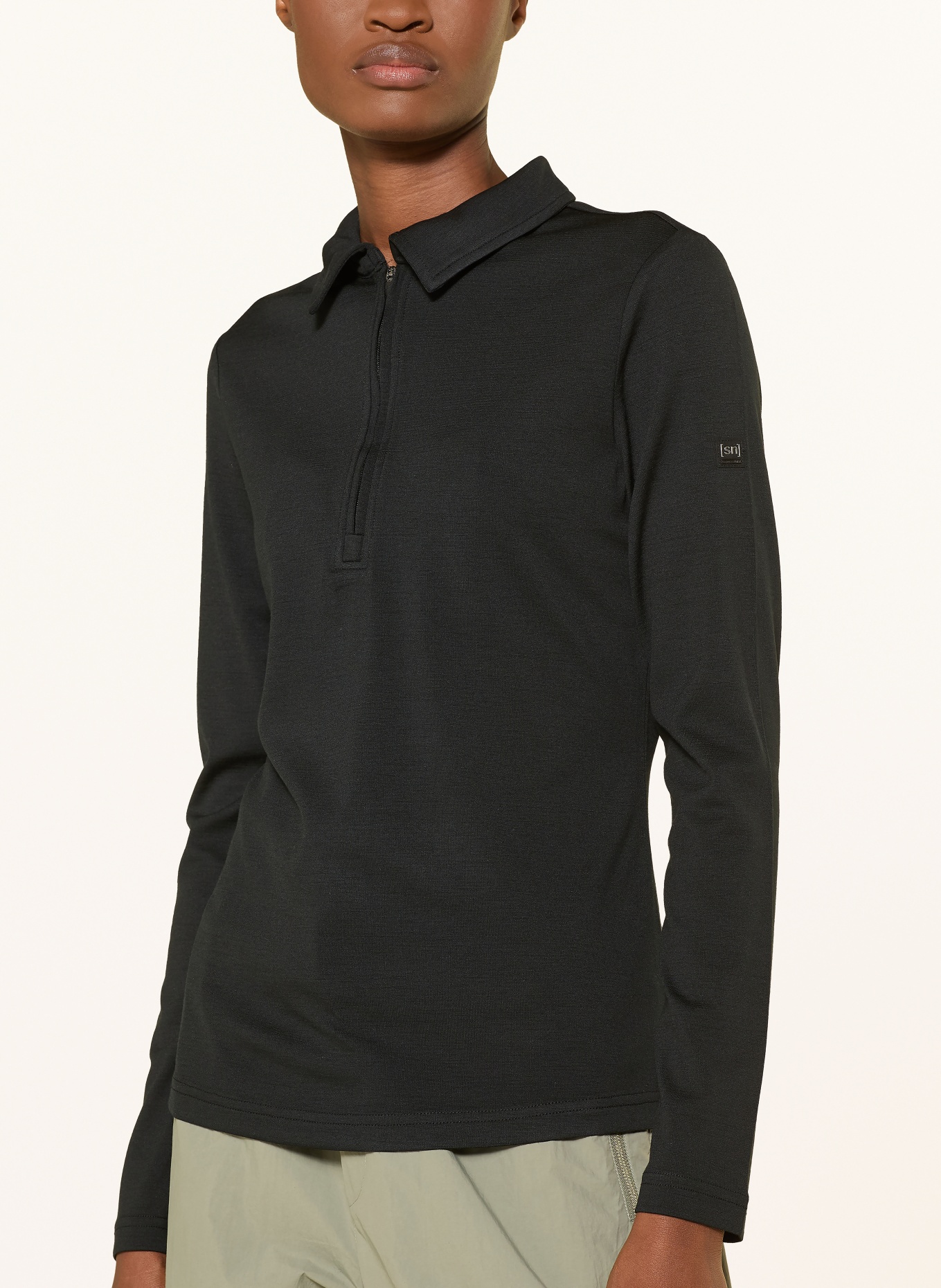 super.natural Funktions-Poloshirt LUX mit Merinowolle: SCHWARZ