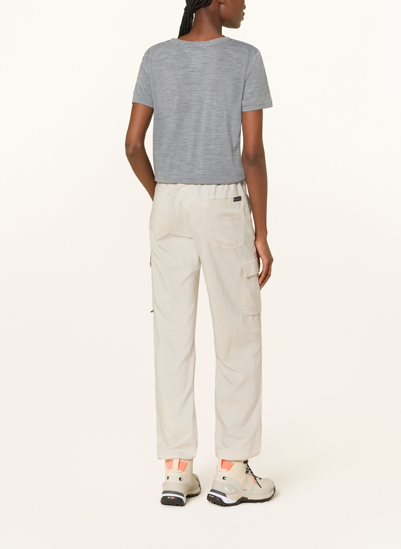 super.natural Funktionsshirt JONNY mit Merinowolle: GRAU / ROT / WEISS