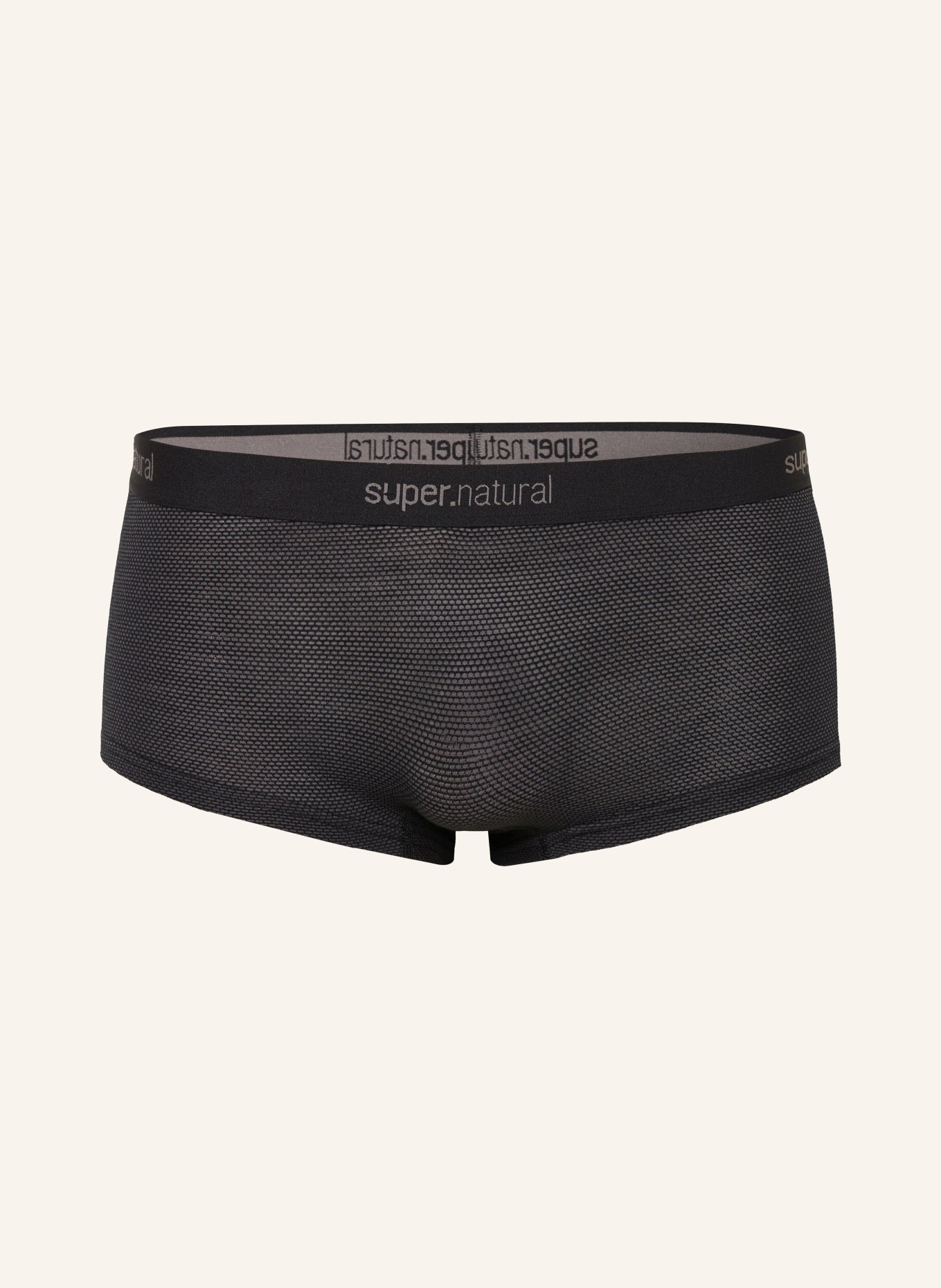 super.natural W AIR Performance Underwear Panties with Merino Wool: BLACK / DARK GRAY