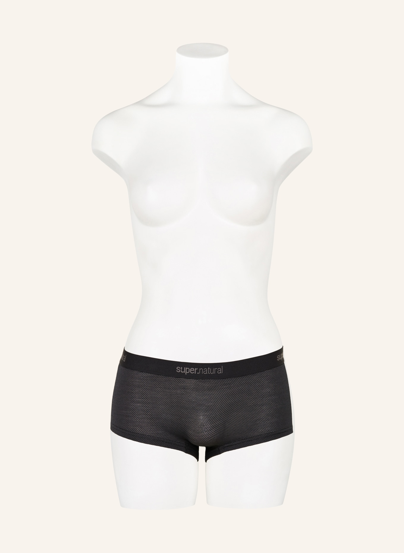 super.natural W AIR Performance Underwear Panties with Merino Wool: BLACK / DARK GRAY