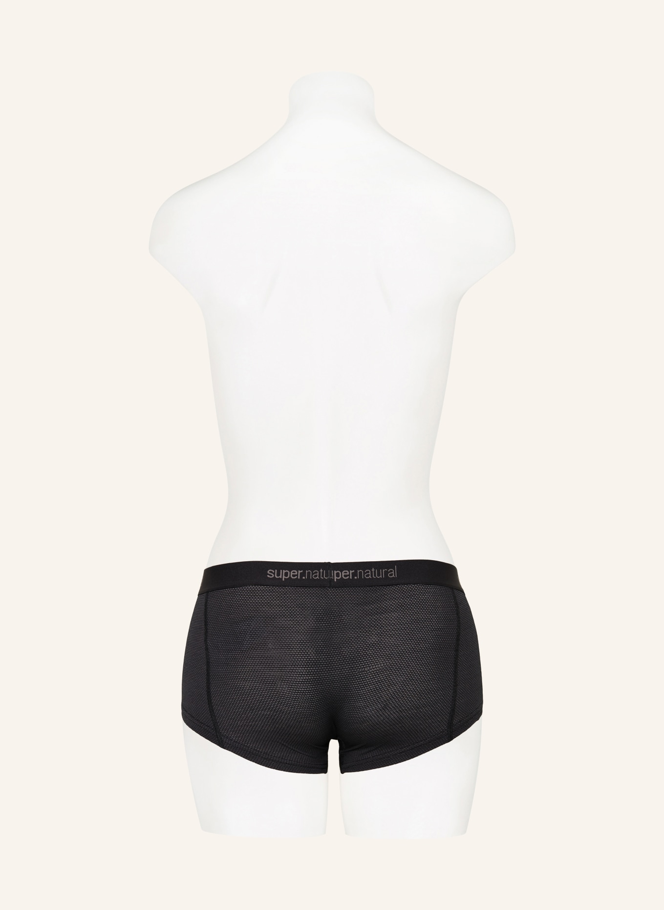 super.natural W AIR Performance Underwear Panties with Merino Wool: BLACK / DARK GRAY