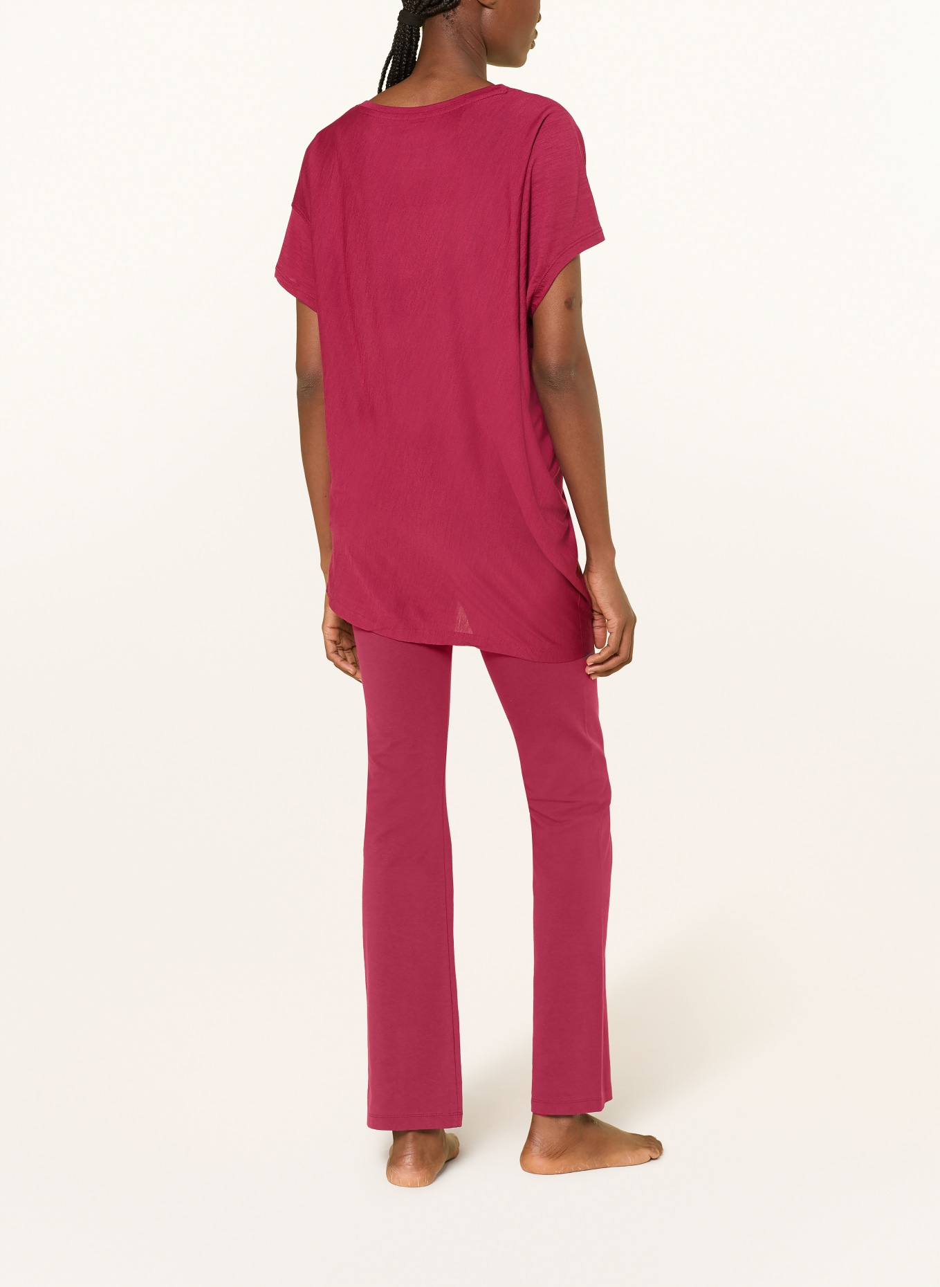 super.natural Funktionsshirt CAT YOGA: DUNKELROT / BEIGE