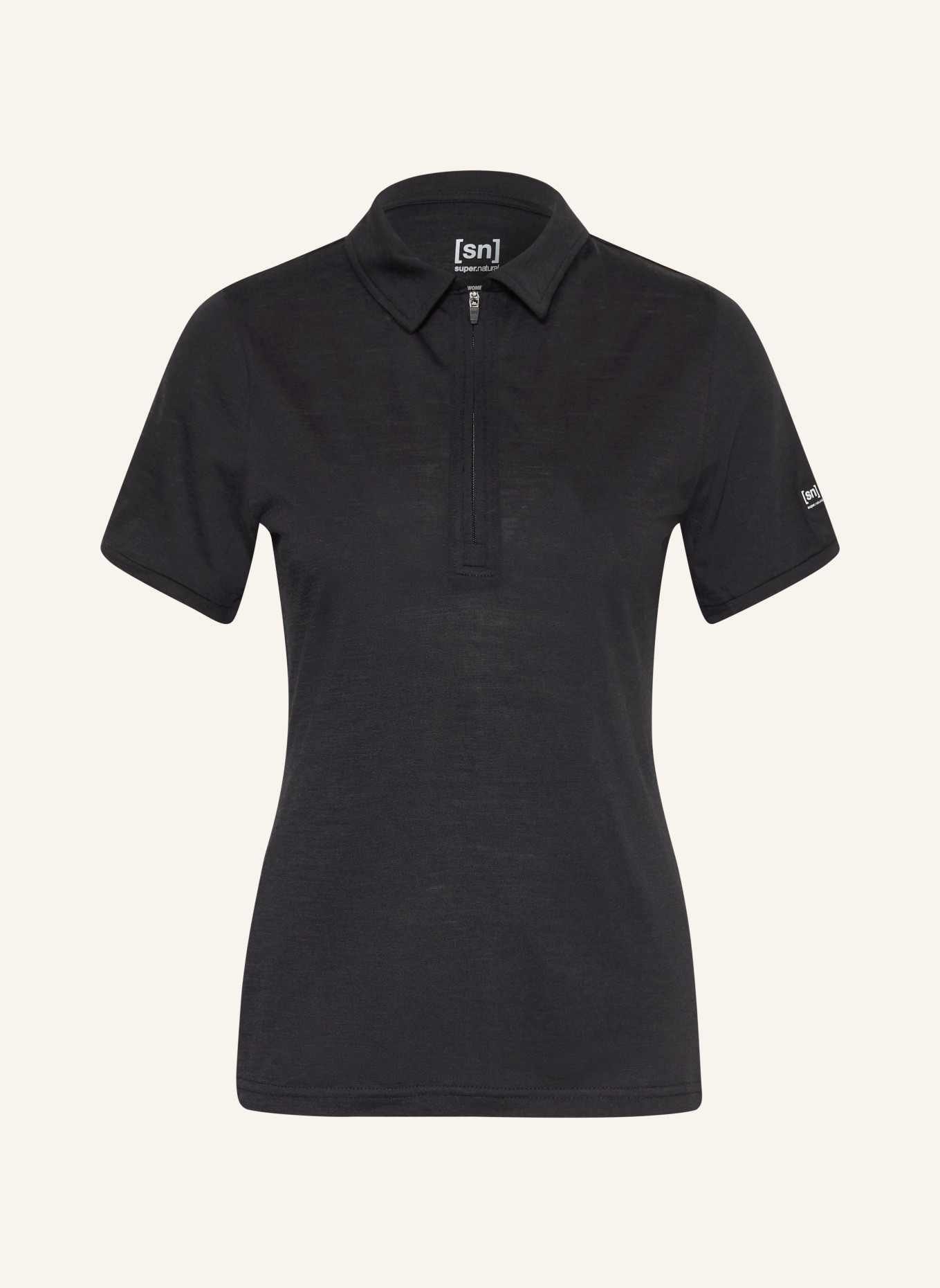 super.natural Funktions-Poloshirt mit Merinowolle: SCHWARZ