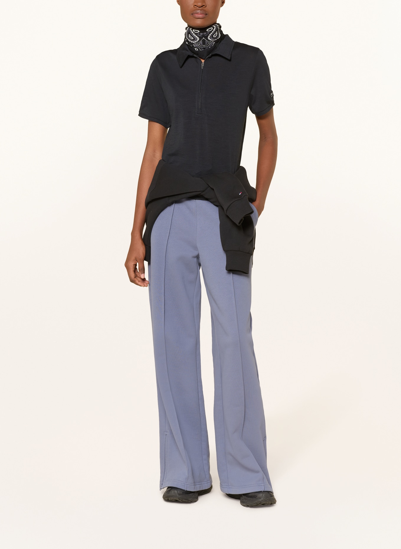 super.natural Funktions-Poloshirt mit Merinowolle: SCHWARZ