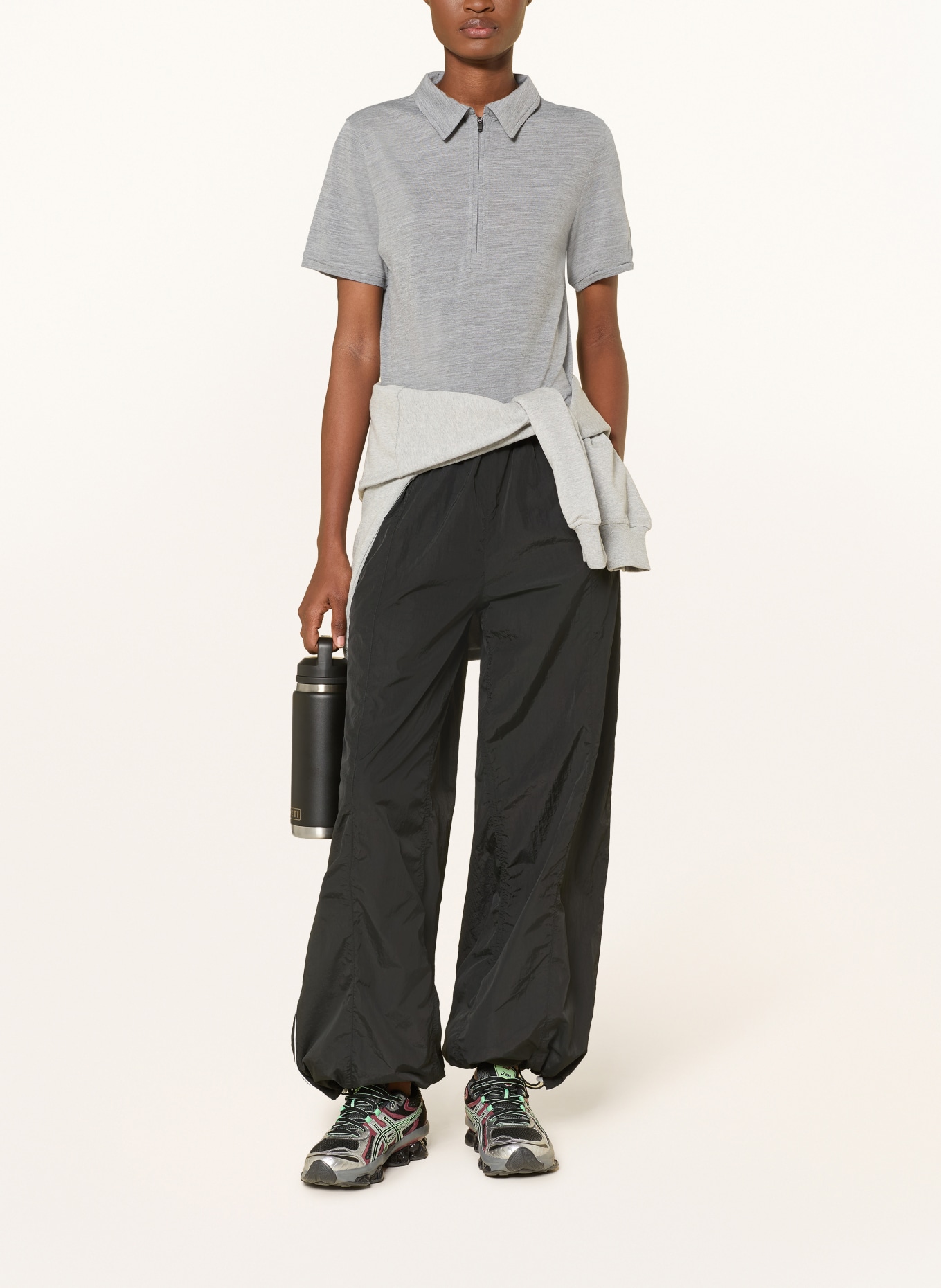 super.natural Funktions-Poloshirt mit Merinowolle: GRAU