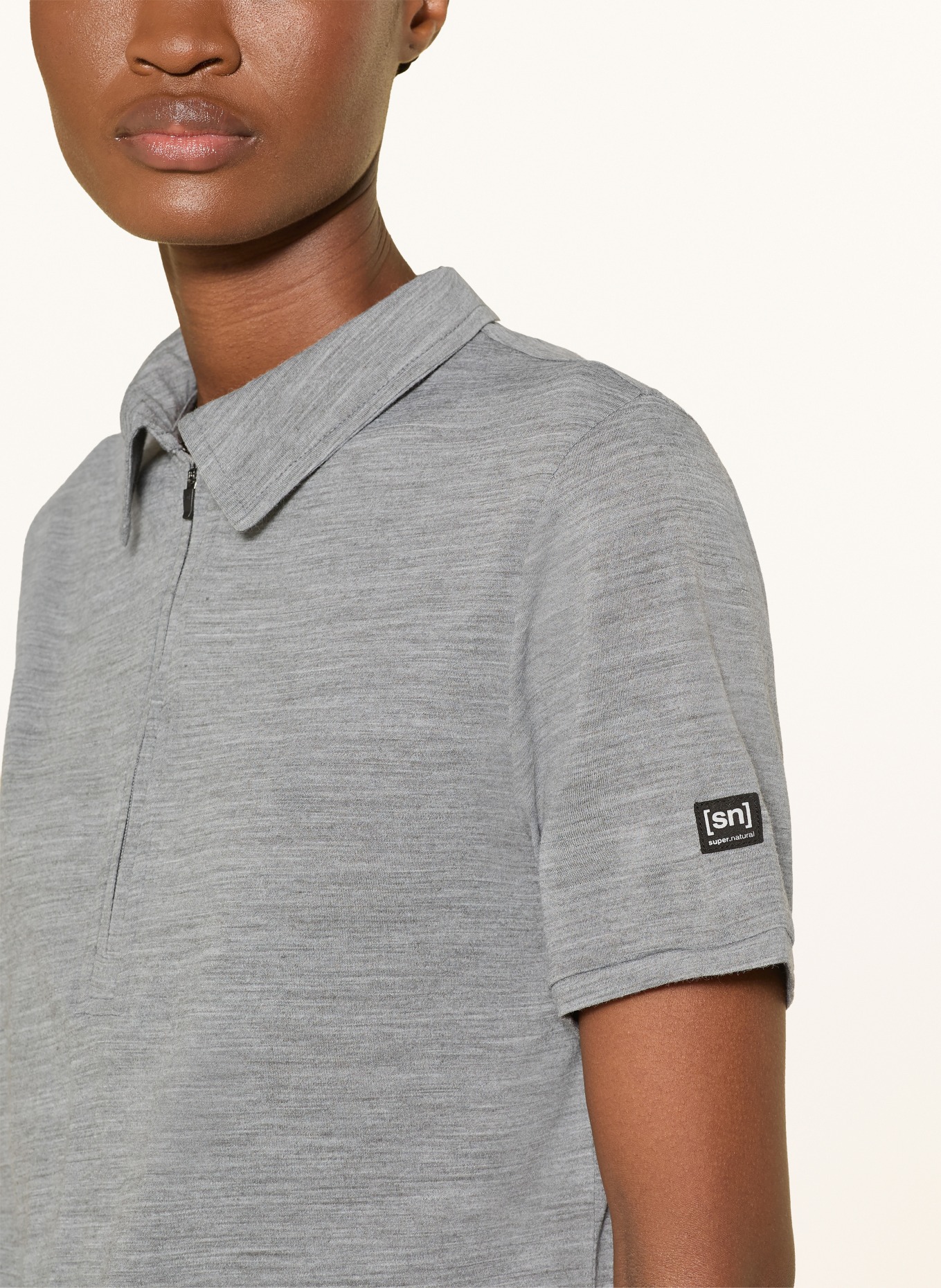 super.natural Funktions-Poloshirt mit Merinowolle: GRAU