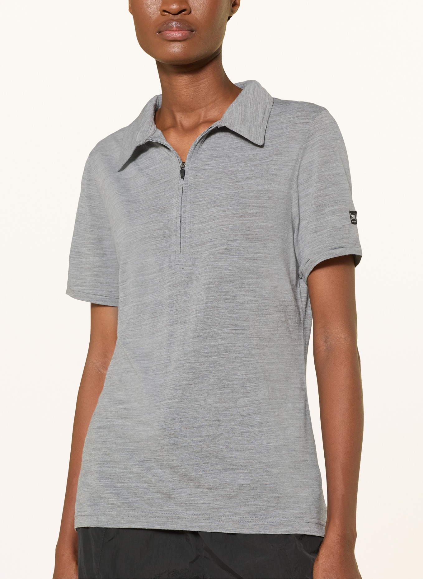 super.natural Funktions-Poloshirt mit Merinowolle: GRAU