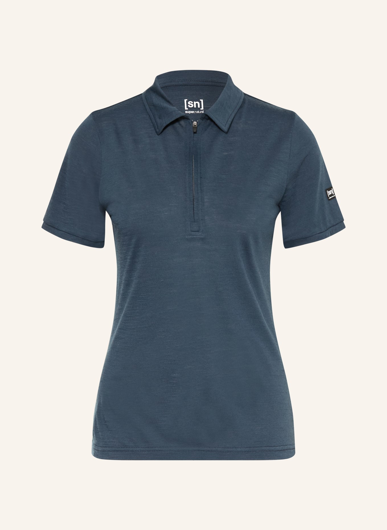 super.natural Funktions-Poloshirt mit Merinowolle: DUNKELBLAU