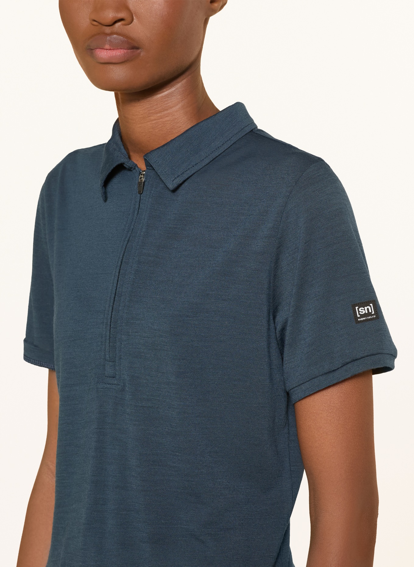 super.natural Funktions-Poloshirt mit Merinowolle: DUNKELBLAU