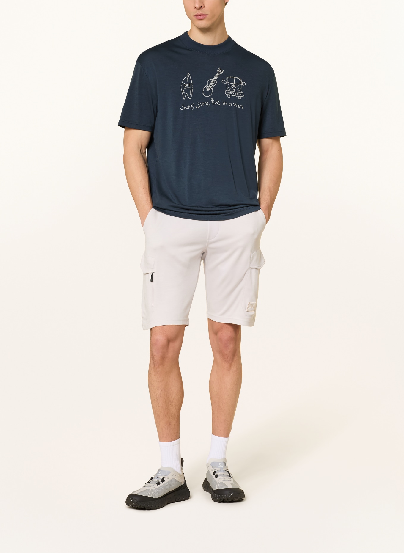 super.natural Funktionsshirt VAN LIFE mit Merinowolle: DUNKELBLAU