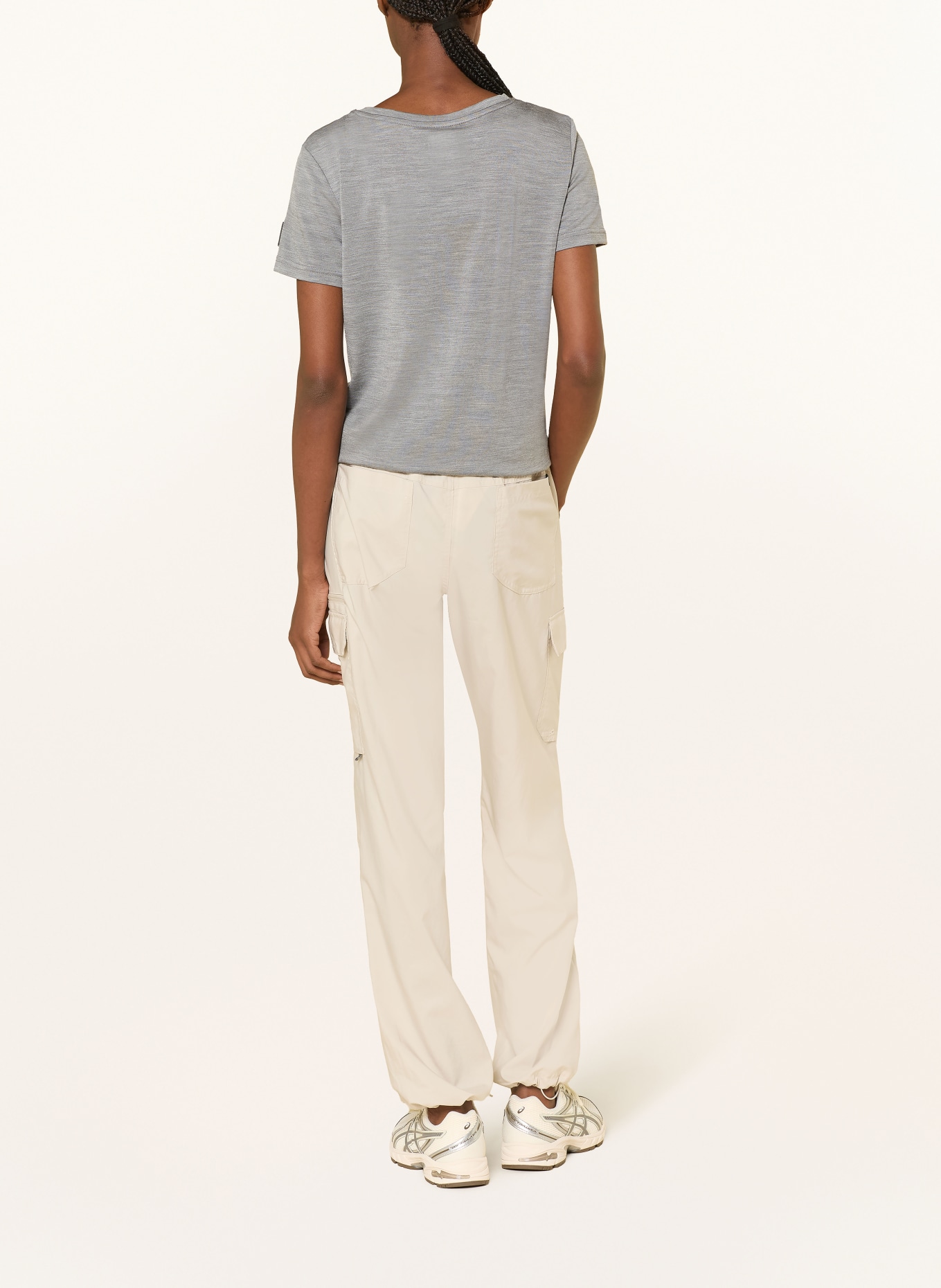 super.natural Funktionsshirt ORCHID mit Merinowolle: GRAU / BEIGE / WEISS