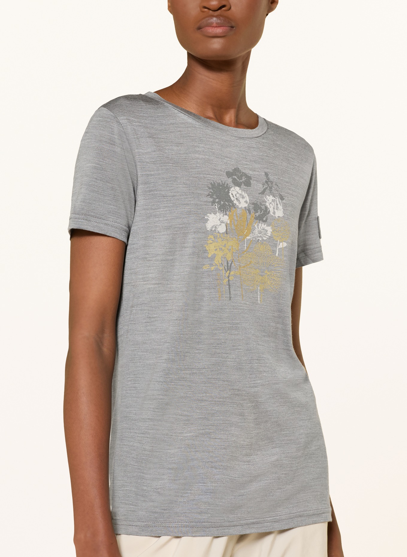 super.natural Funktionsshirt ORCHID mit Merinowolle: GRAU / BEIGE / WEISS