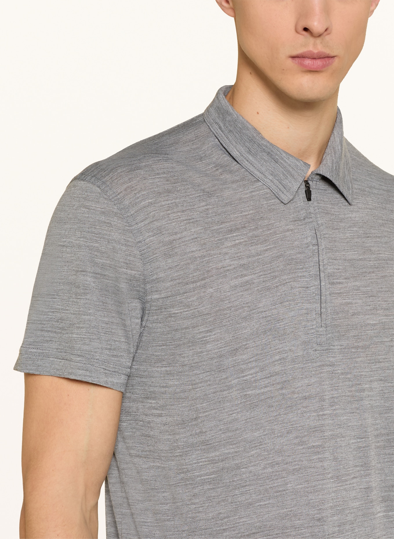 super.natural Funktions-Poloshirt mit Merinowolle: GRAU