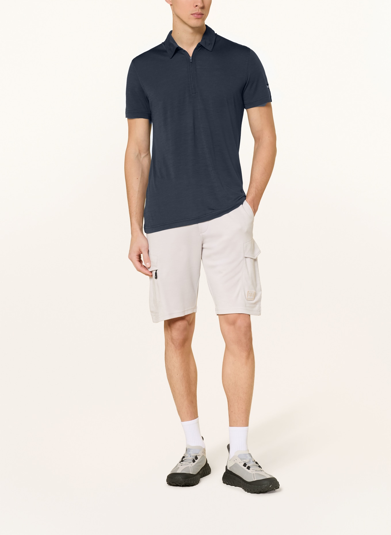 super.natural Funktions-Poloshirt mit Merinowolle: DUNKELBLAU