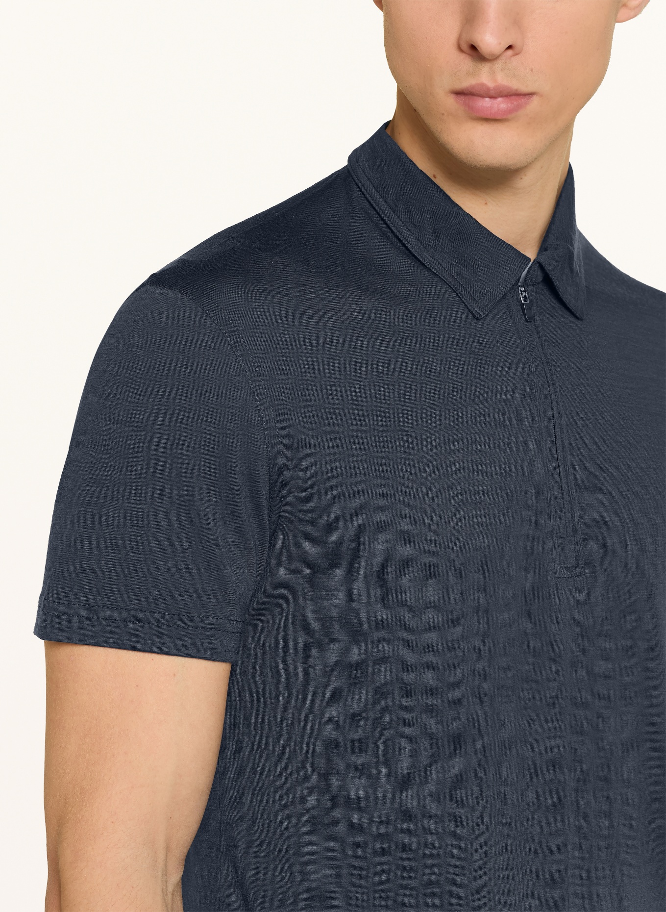 super.natural Funktions-Poloshirt mit Merinowolle: DUNKELBLAU