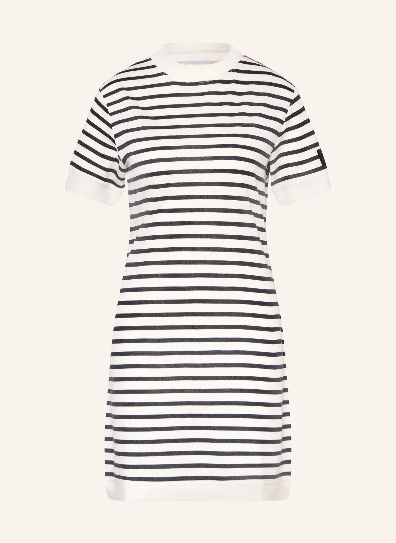 super.natural Outdoorové šaty CASUAL STRIPE s merino vlnou: BÍLÁ / TMAVĚ MODRÁ