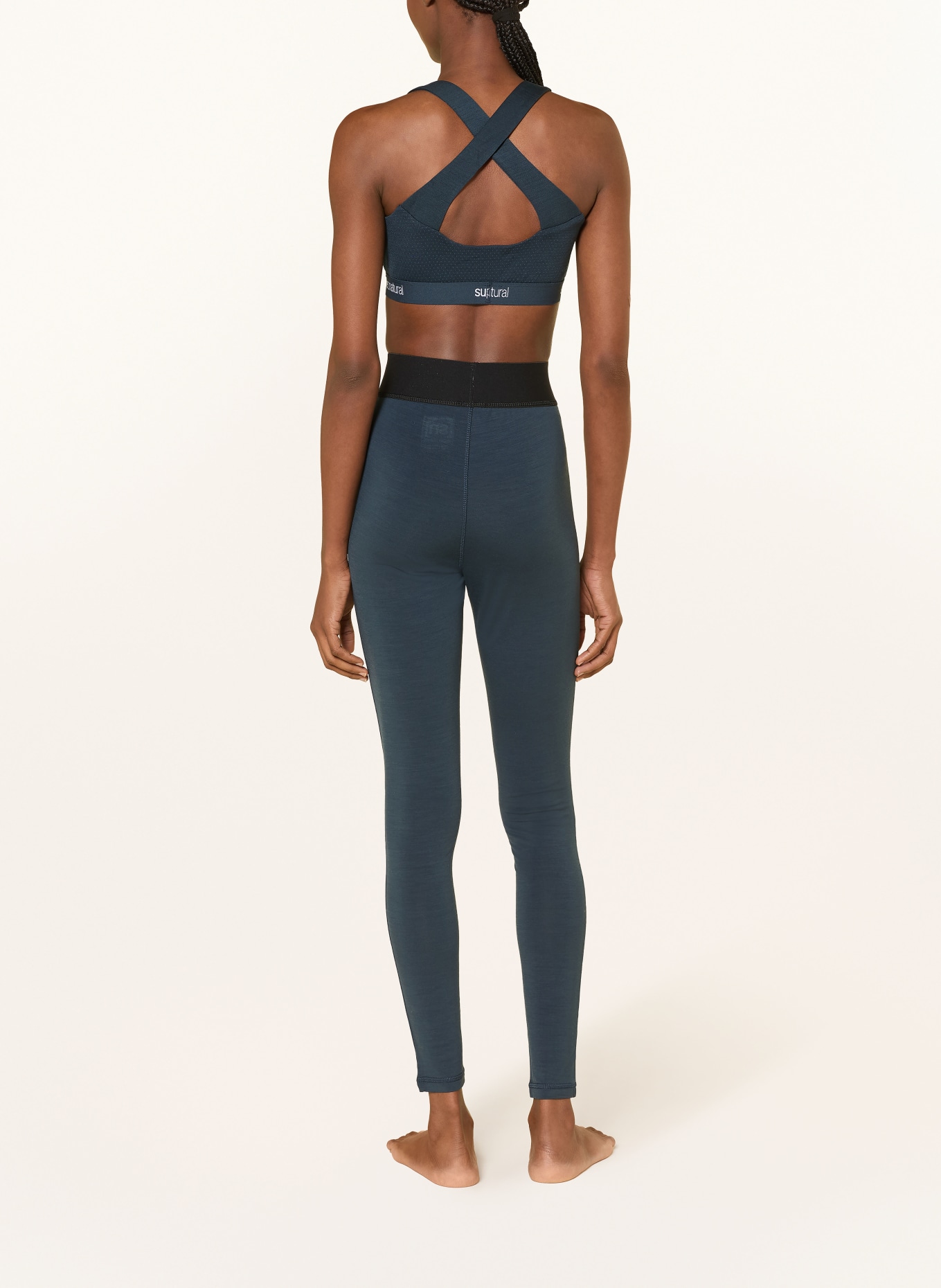 super.natural Sport-BH FEEL GOOD mit Mesh und Merinowolle: DUNKELBLAU