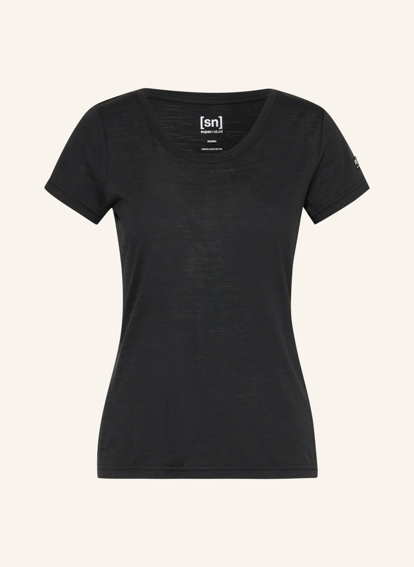 super.natural Funktionsshirt MIDSUMMER mit Merinowolle: SCHWARZ