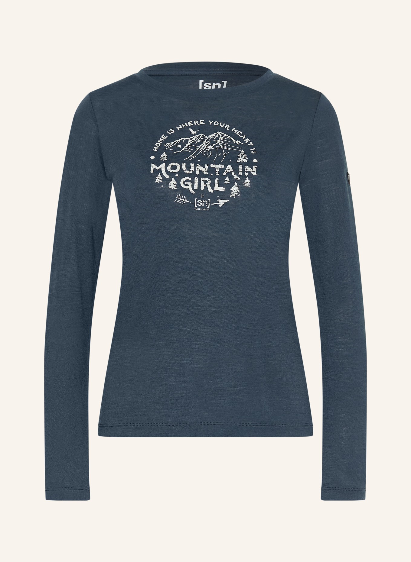 super.natural Funktionsshirt MOUNTAIN GIRL mit Merinowolle: DUNKELBLAU / WEISS