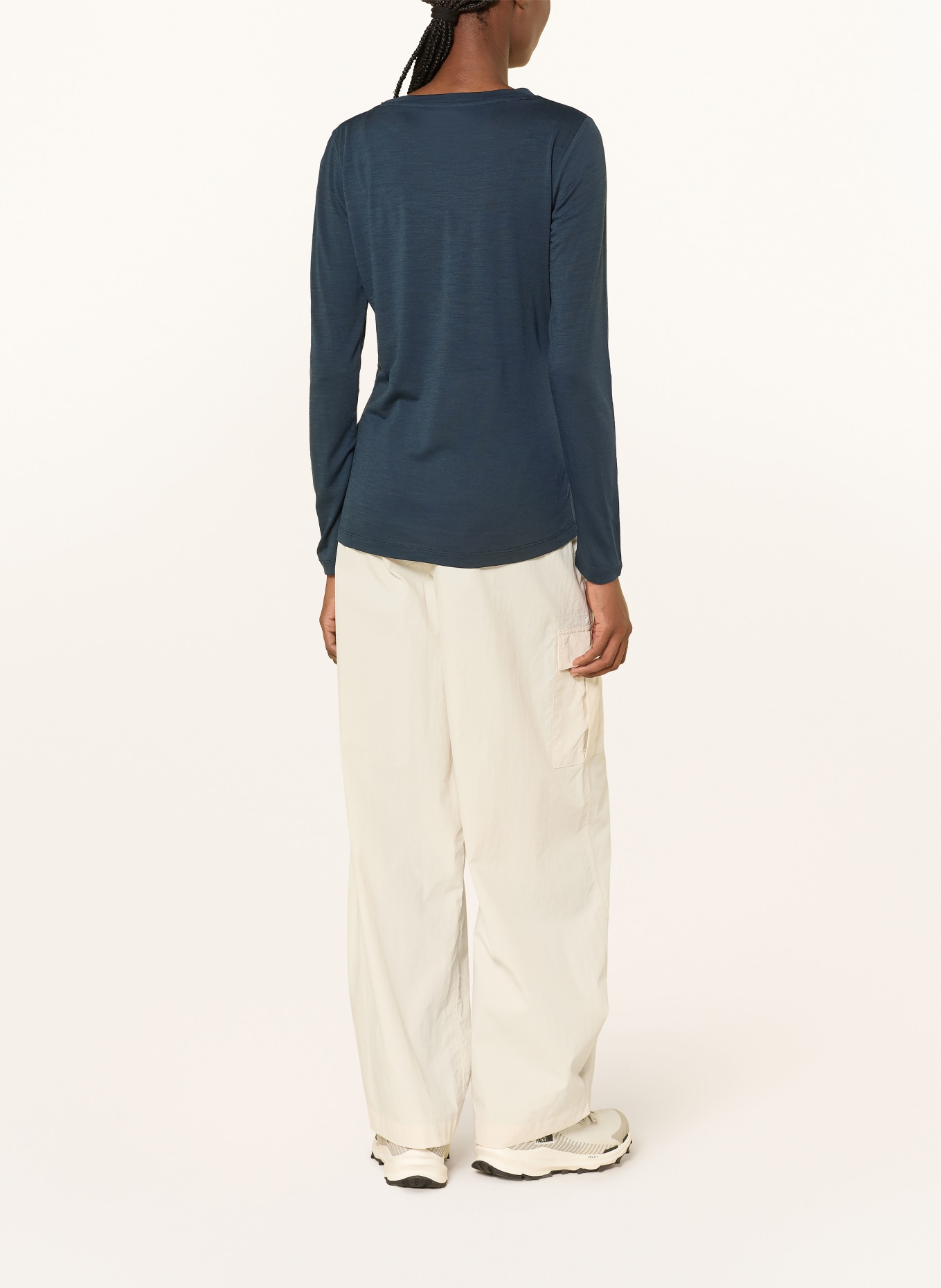 super.natural Funktionsshirt MOUNTAIN GIRL mit Merinowolle: DUNKELBLAU / WEISS