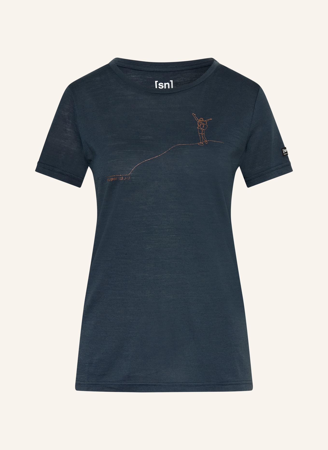 super.natural Funktionsshirt BERGGLÜCK mit Merinowolle: DUNKELBLAU