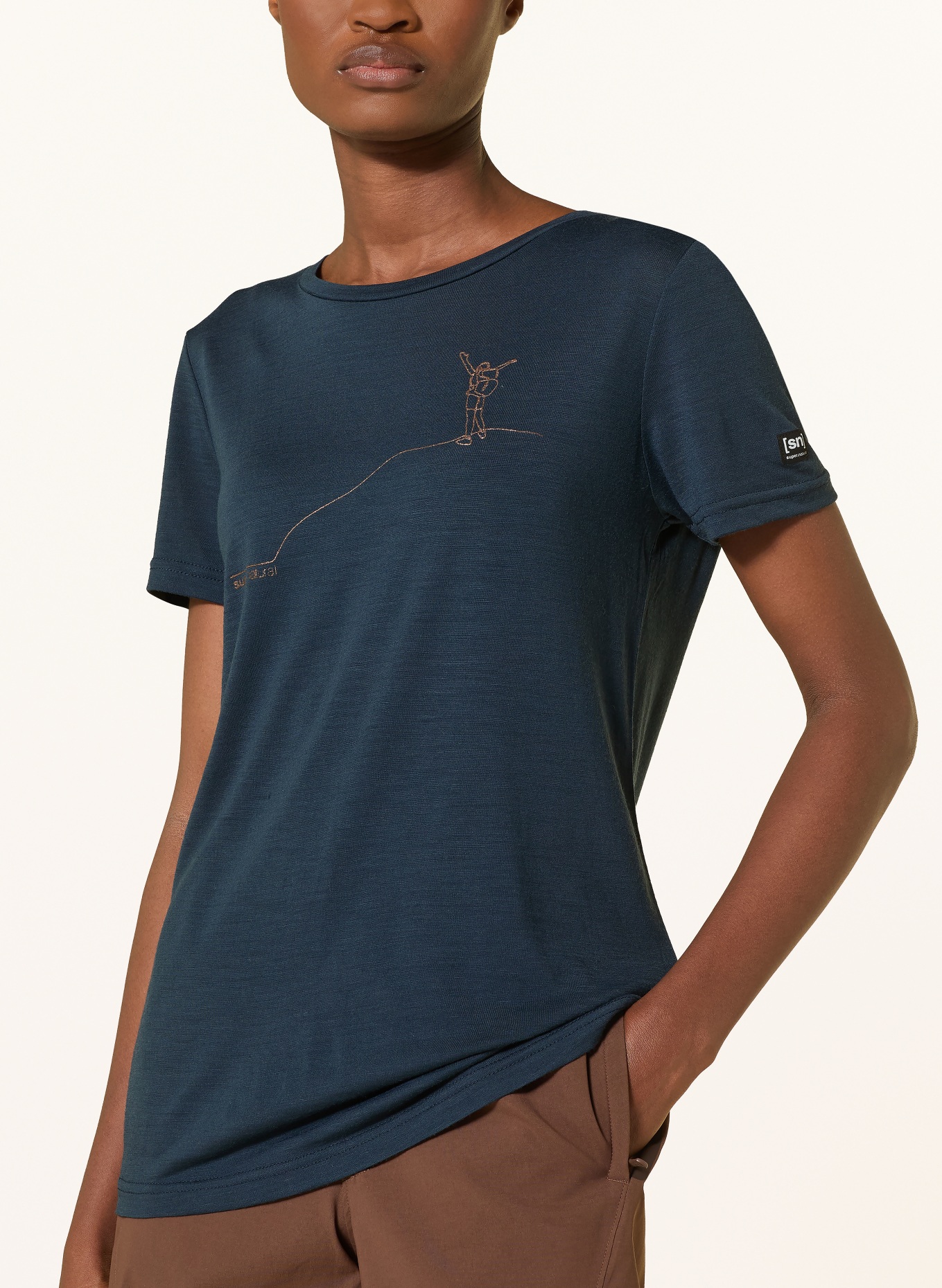 super.natural Funktionsshirt BERGGLÜCK mit Merinowolle: DUNKELBLAU