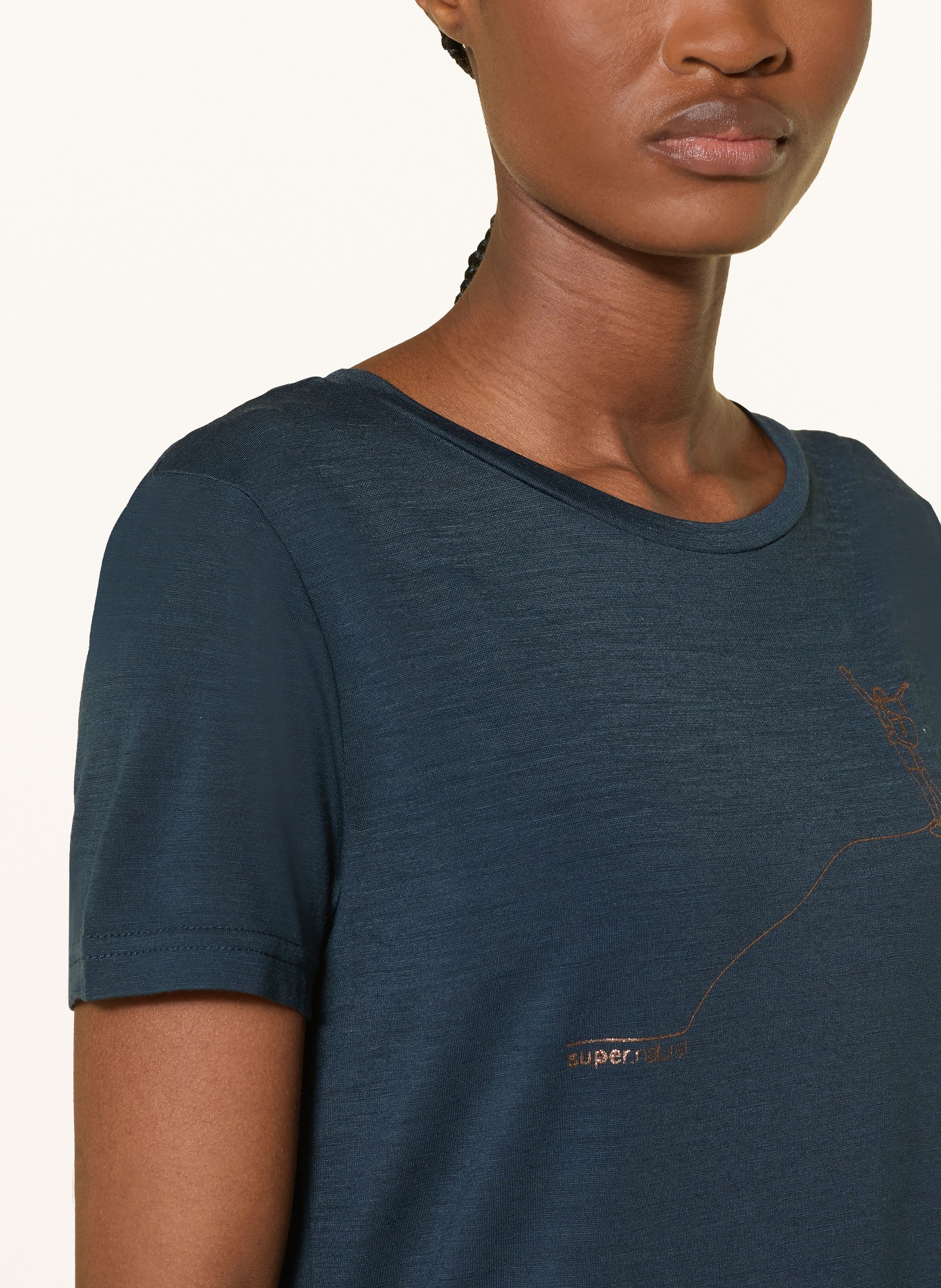 super.natural Funktionsshirt BERGGLÜCK mit Merinowolle: DUNKELBLAU