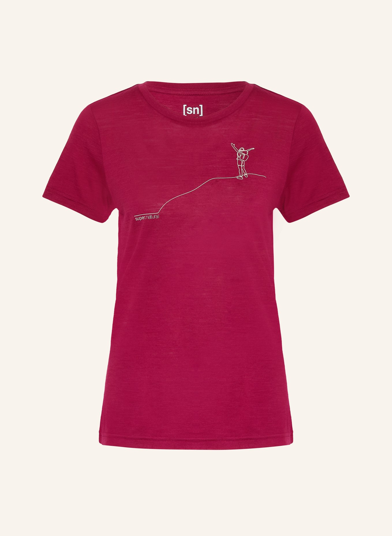 super.natural Funktionsshirt BERGGLÜCK mit Merinowolle: DUNKELROT