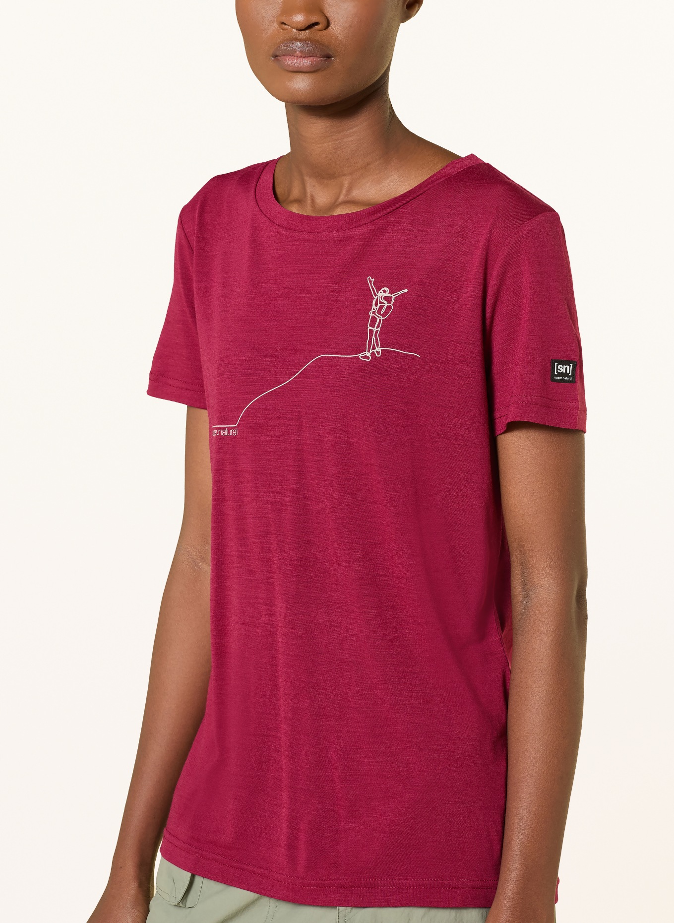 super.natural Funktionsshirt BERGGLÜCK mit Merinowolle: DUNKELROT