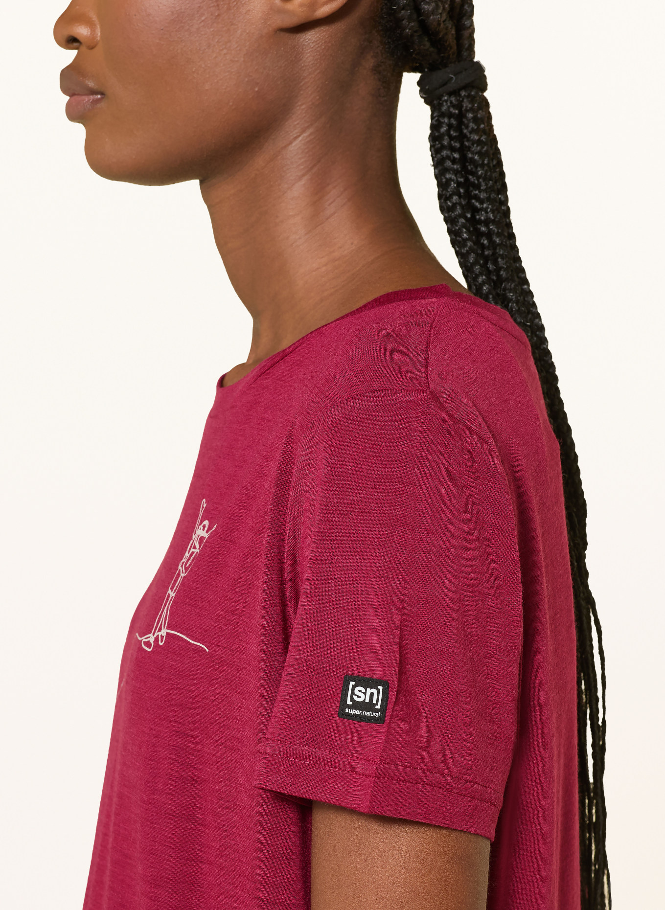 super.natural Funktionsshirt BERGGLÜCK mit Merinowolle: DUNKELROT