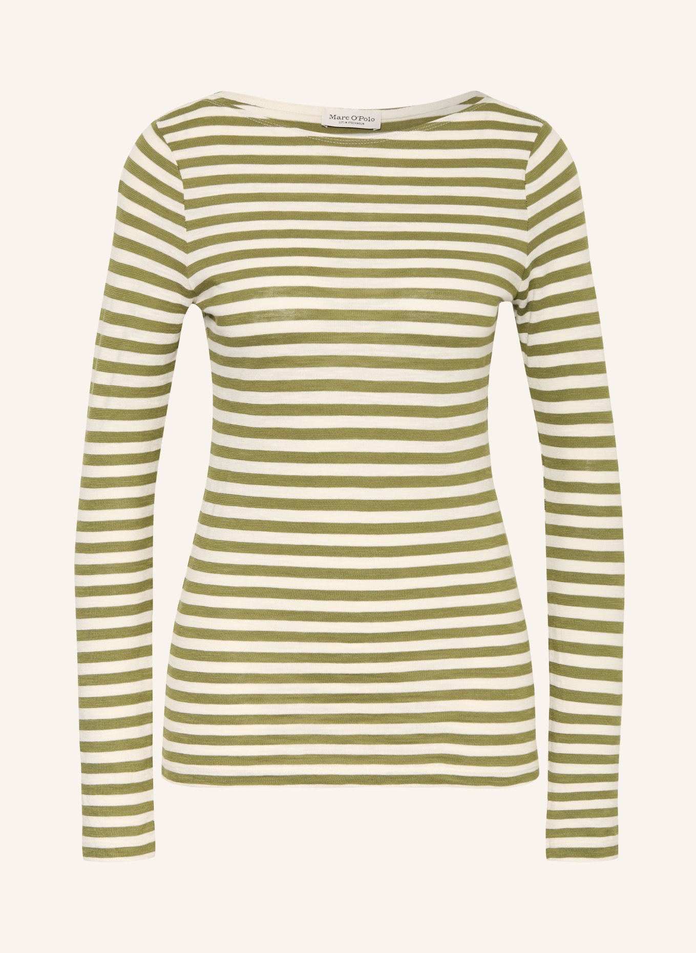 Marc O'Polo Long-sleeve: OLIVE / CREAM