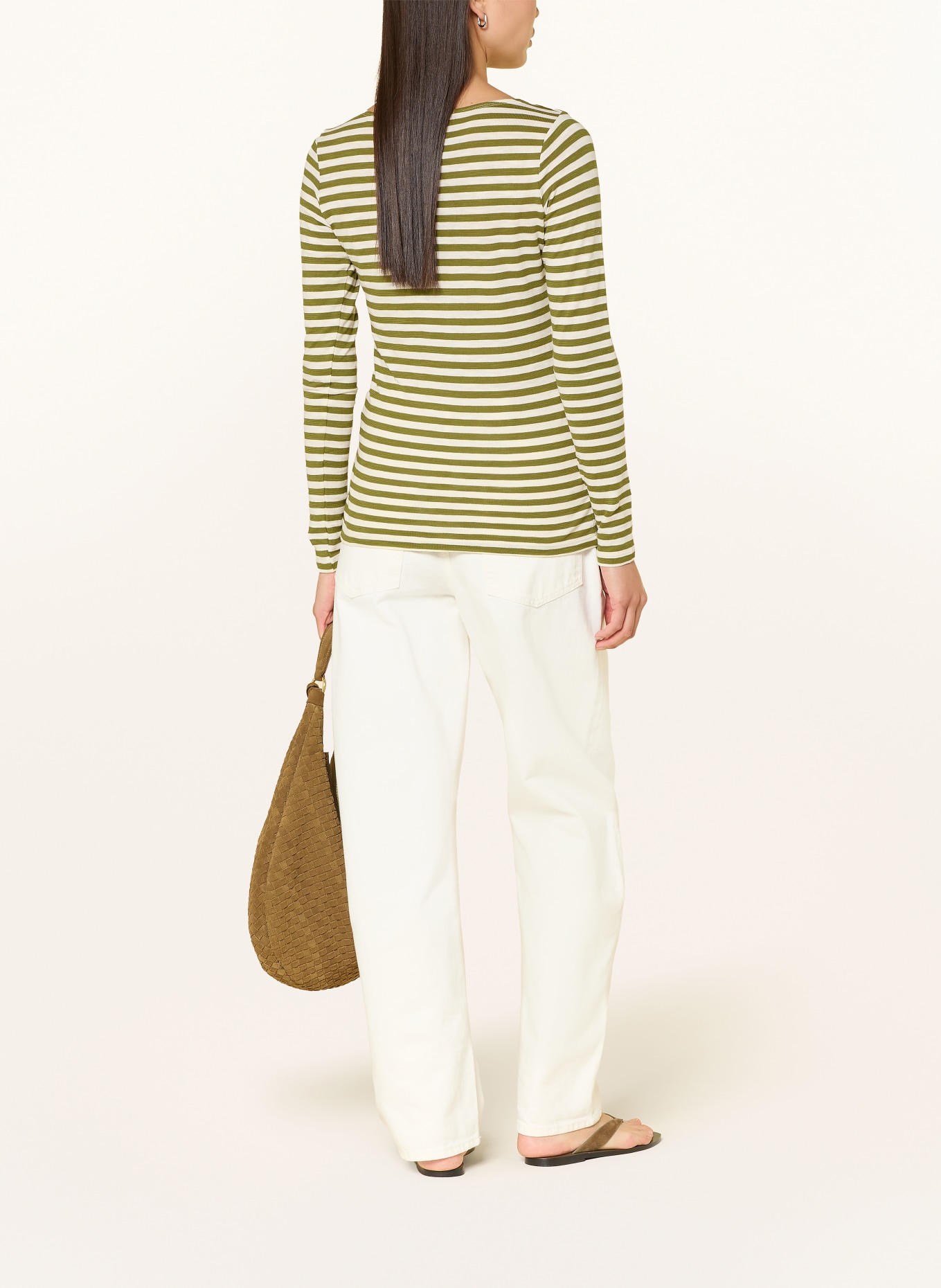 Marc O'Polo Long-sleeve: OLIVE / CREAM