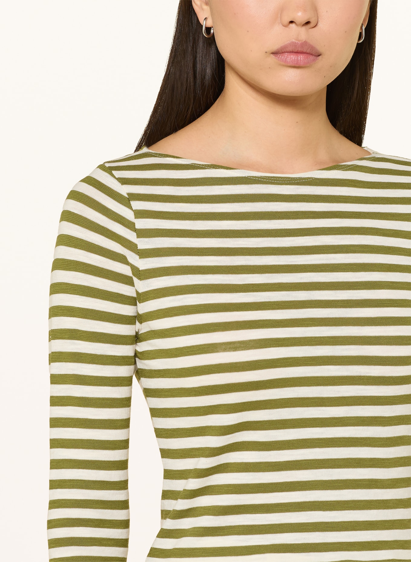 Marc O'Polo Long-sleeve: OLIVE / CREAM