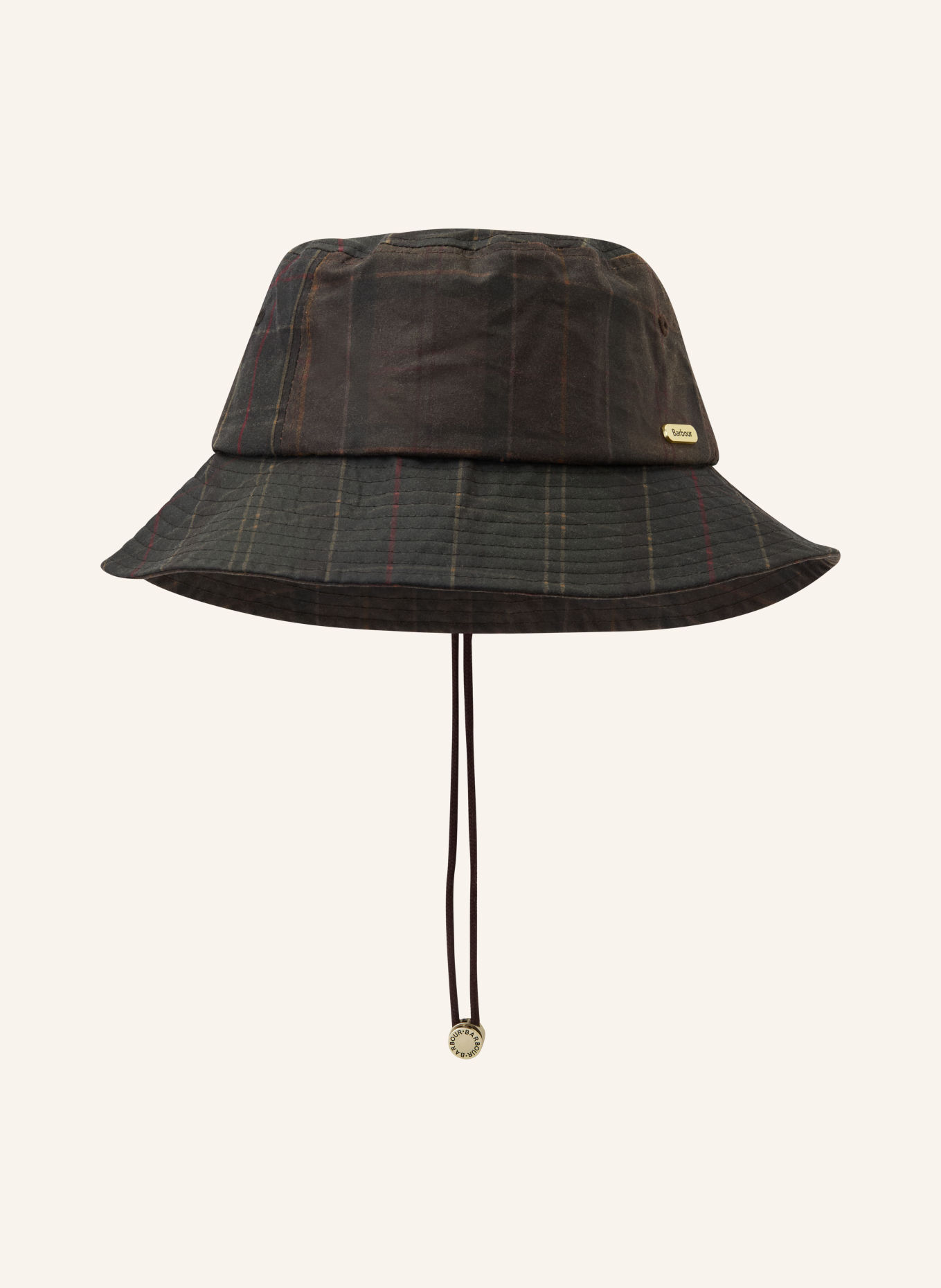 Barbour Chapeau de pêcheur HAZELWOOD: GRIS FONCÉ / BEIGE / ROUGE FONCÉ
