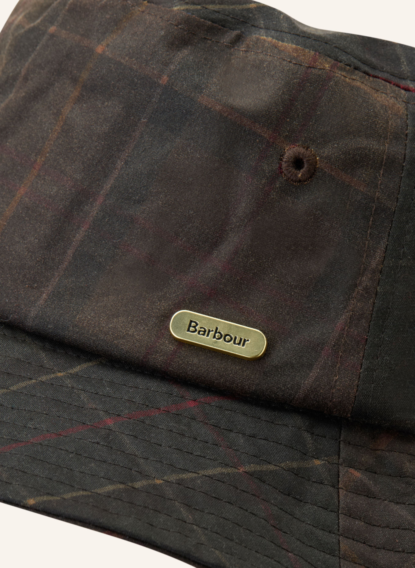 Barbour Chapeau de pêcheur HAZELWOOD: GRIS FONCÉ / BEIGE / ROUGE FONCÉ