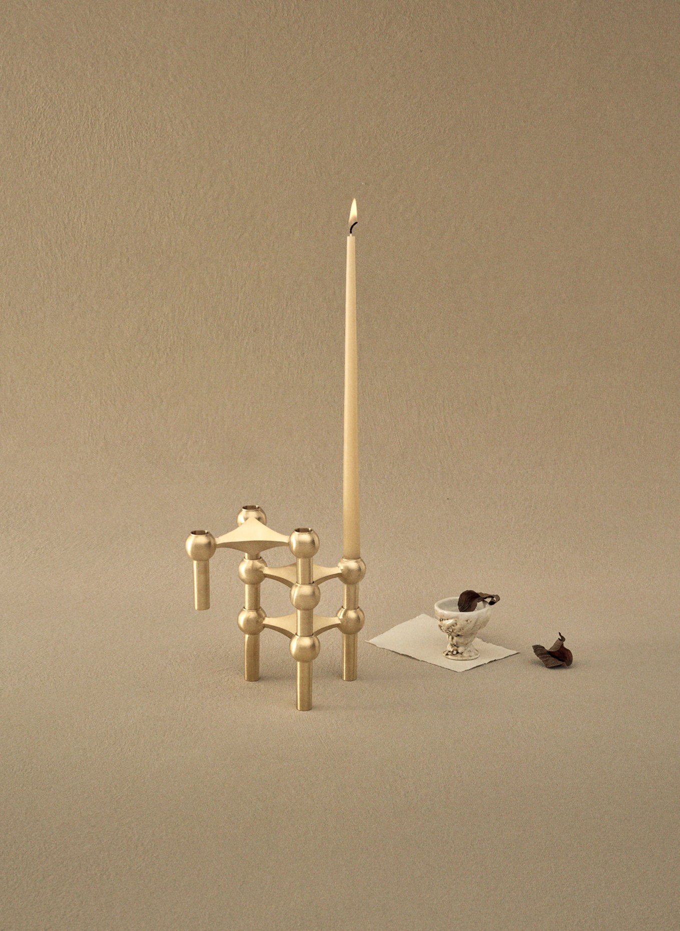 STOFF NAGEL Lot de 3 bougeoirs: OR