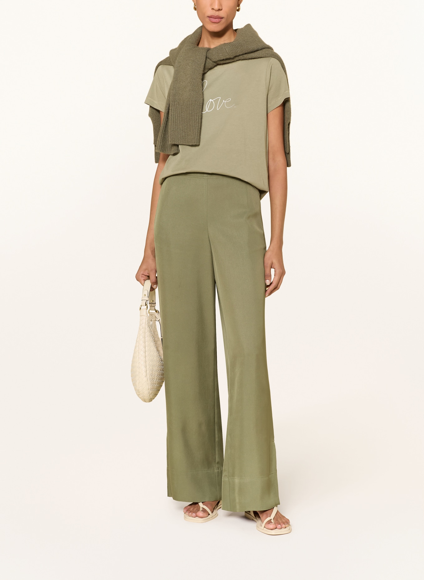 Marc O'Polo T-Shirt: OLIV / WEISS