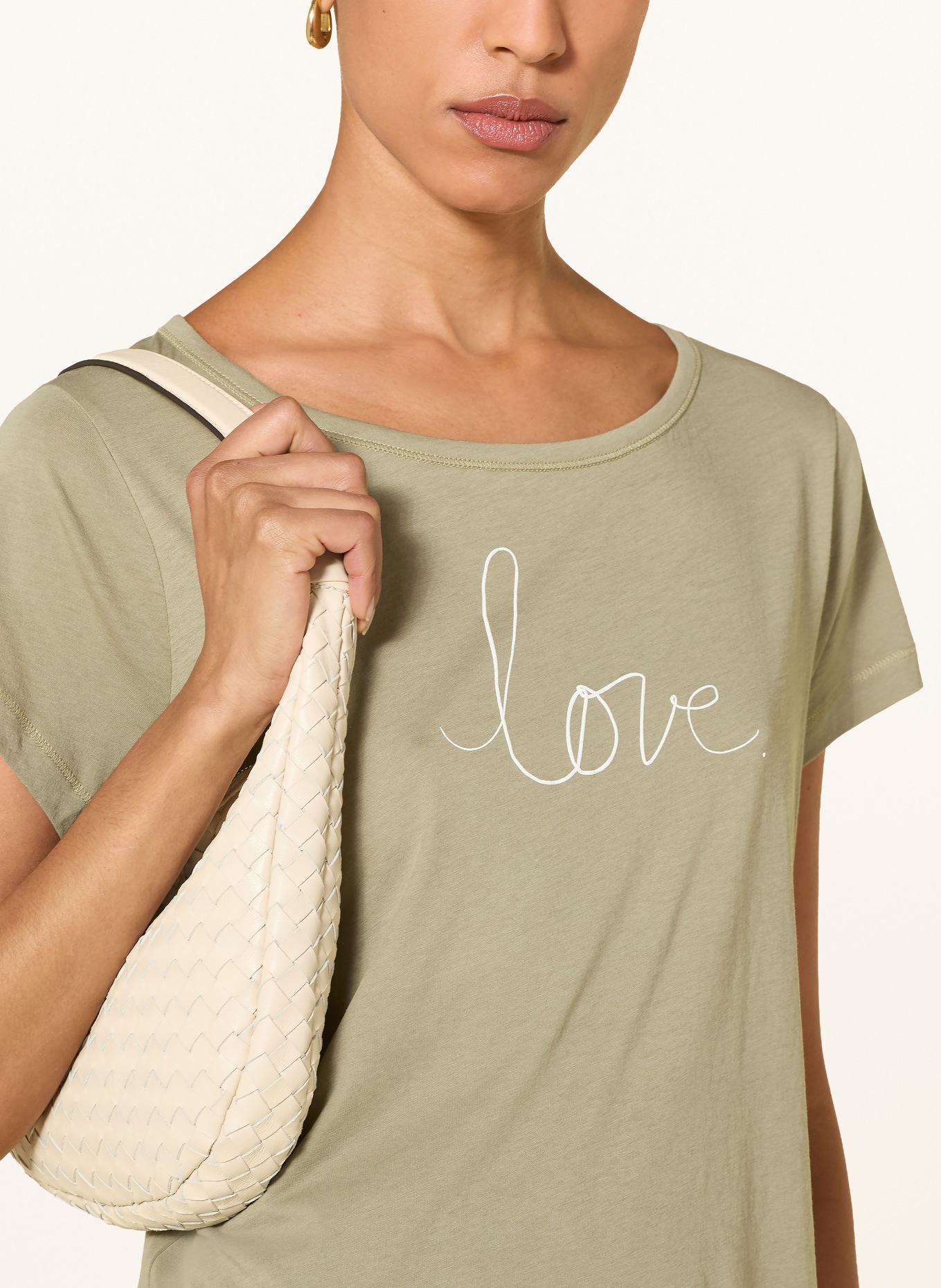 Marc O'Polo T-Shirt: OLIV / WEISS